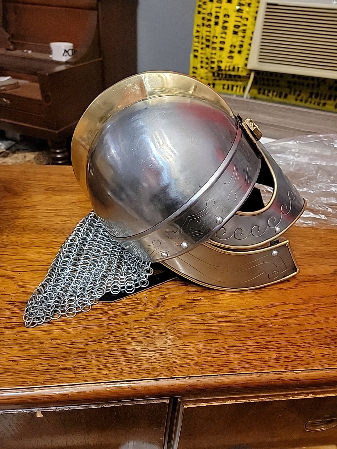 Medieval Viking Helmet with Chainmail – Crusader Helmet Warrior Armor 18g ar