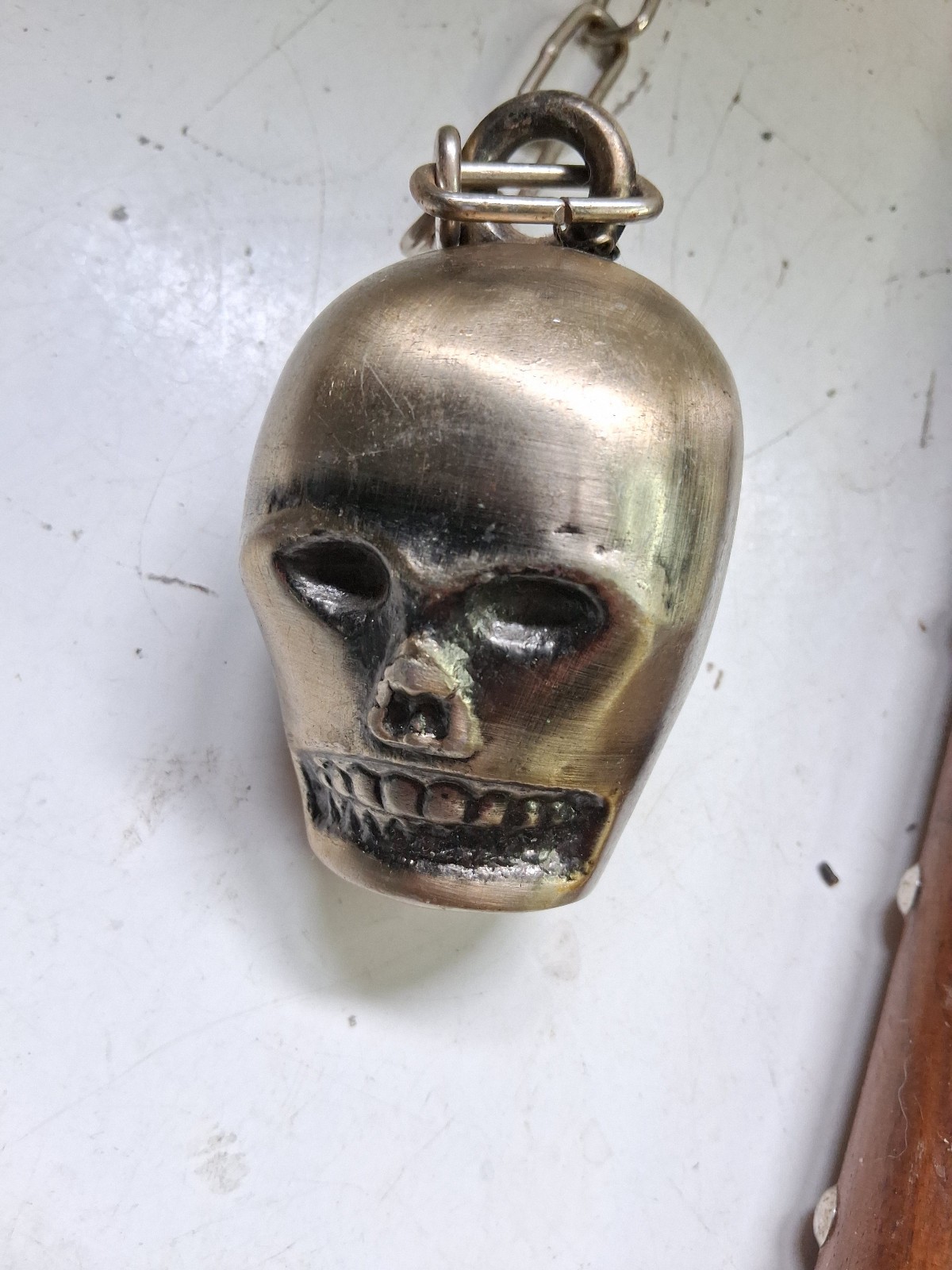 Medieval Style Decorative Dual Skull Face Flail Mace. 21″ Long