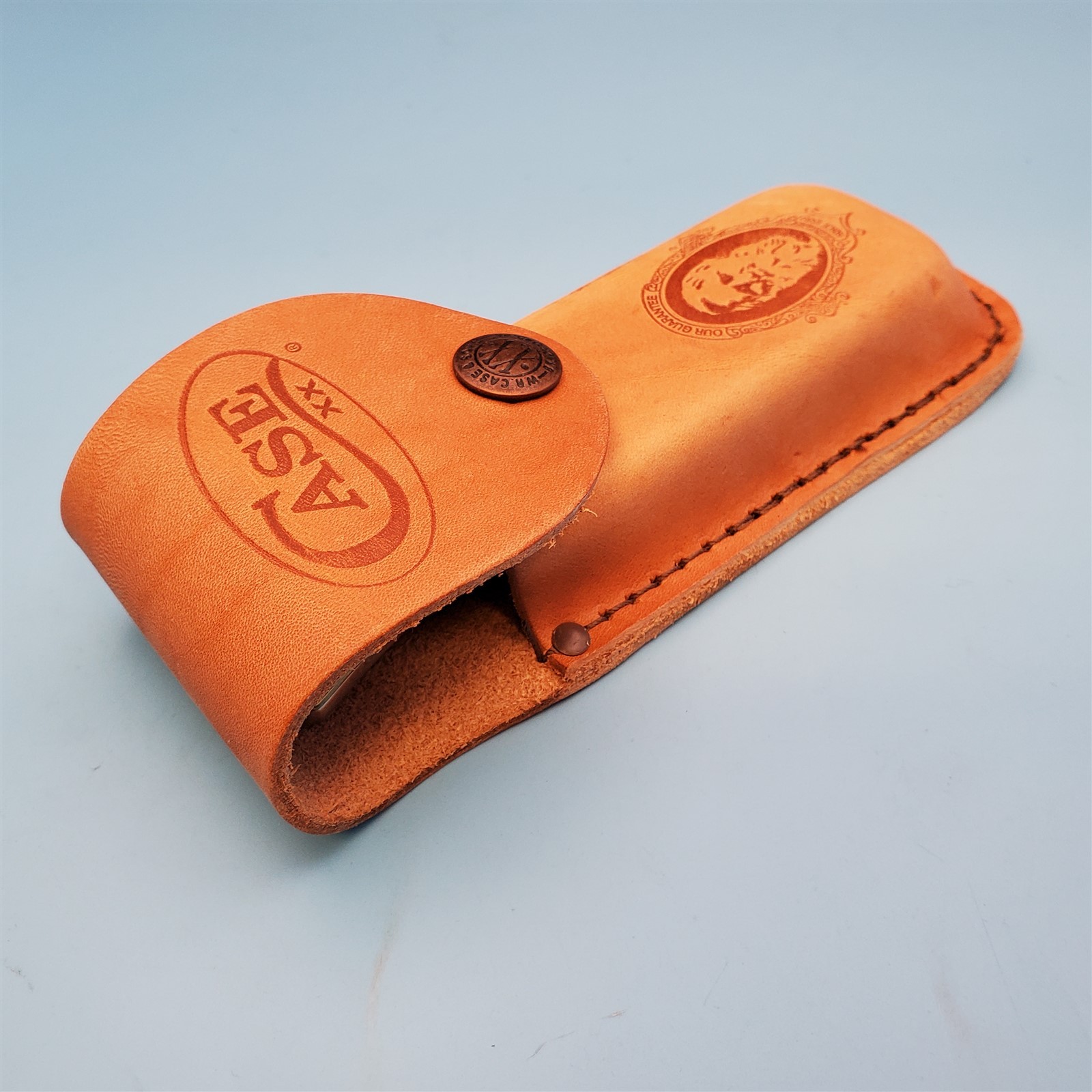 Case XX Pocket Knife Sheath Brown Leather Folding Blade Hunter Case 6″ FS