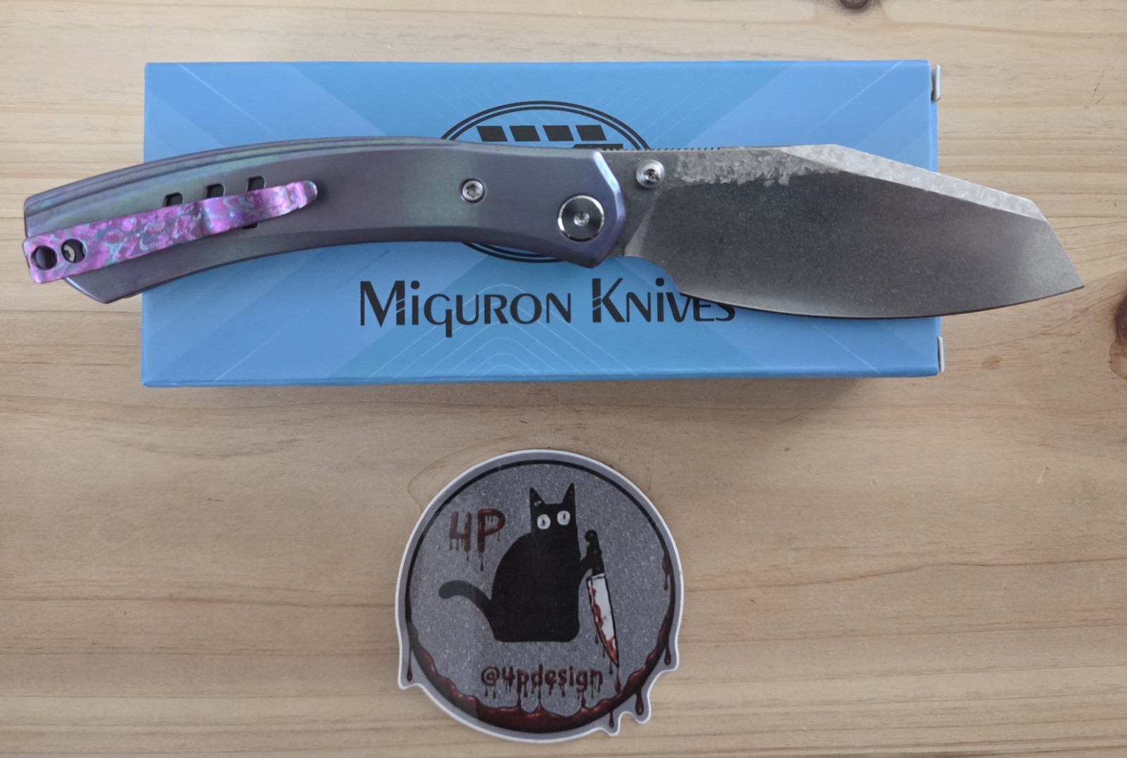 Miguron Knives 4P Design Custom Karok D2 Titanium Handle