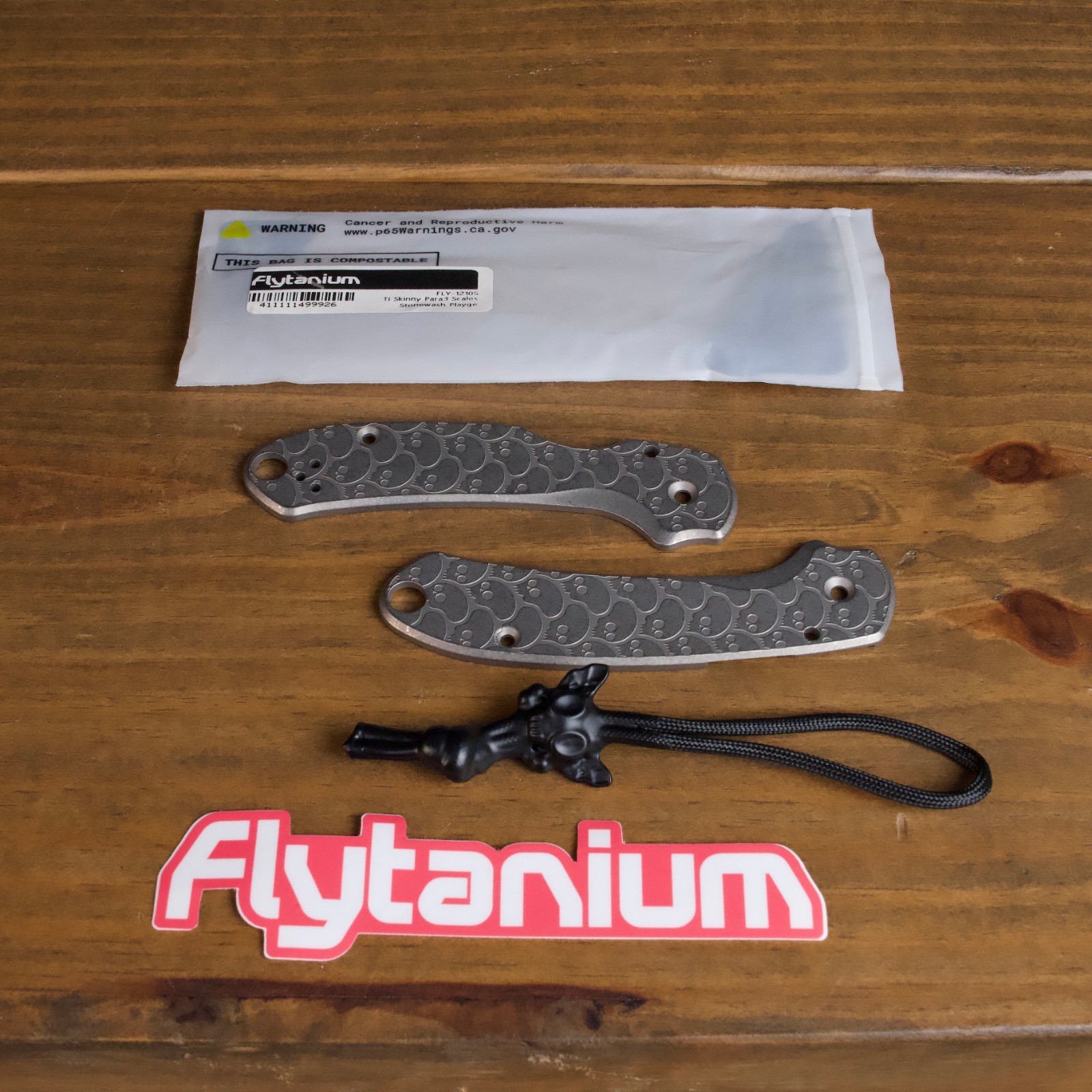 Flytanium x Playge Ti Skinny Para 3 Scales Stonewash Titanium ✅ Trusted Seller