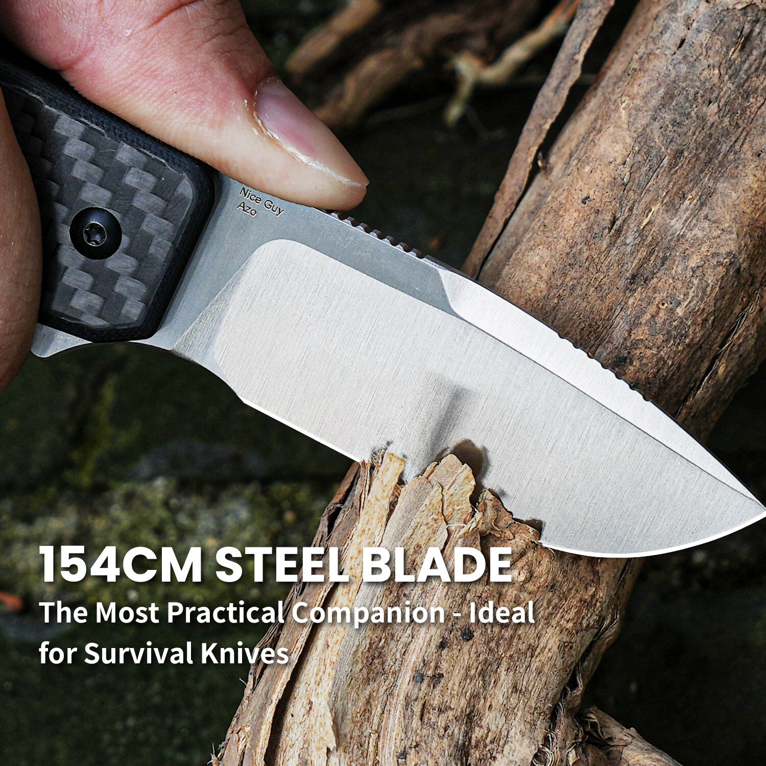Kizer Nice Guy Drop Point Folding Pocket Knife 154CM Blade G10 Carbon Handle