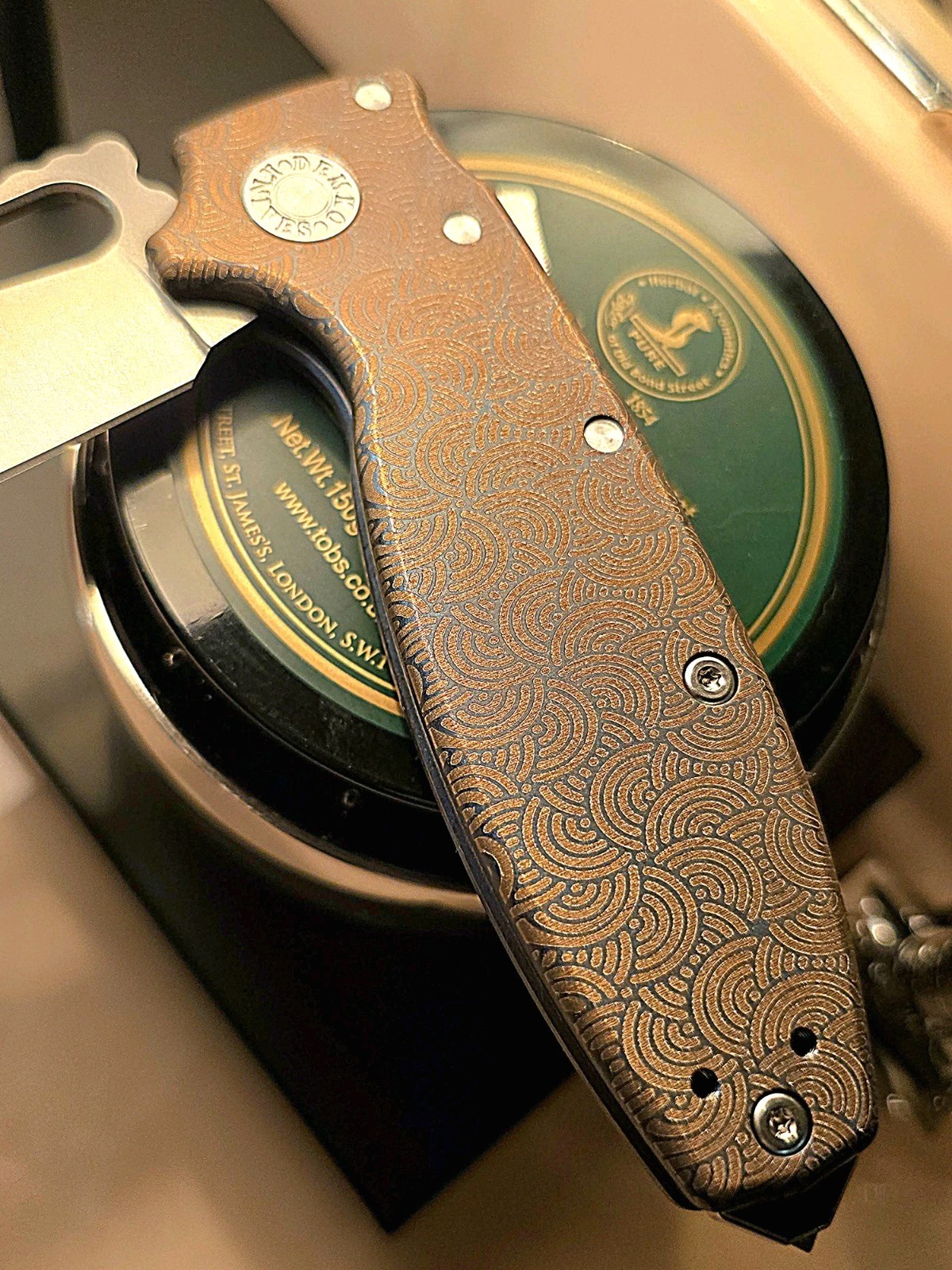 🌟RARE DEMKOxURBAN EXCLUSIVE! BLUE TITANIUM/BRONZE SEIGAIHA SHARK-A-TAC MAGNACUT