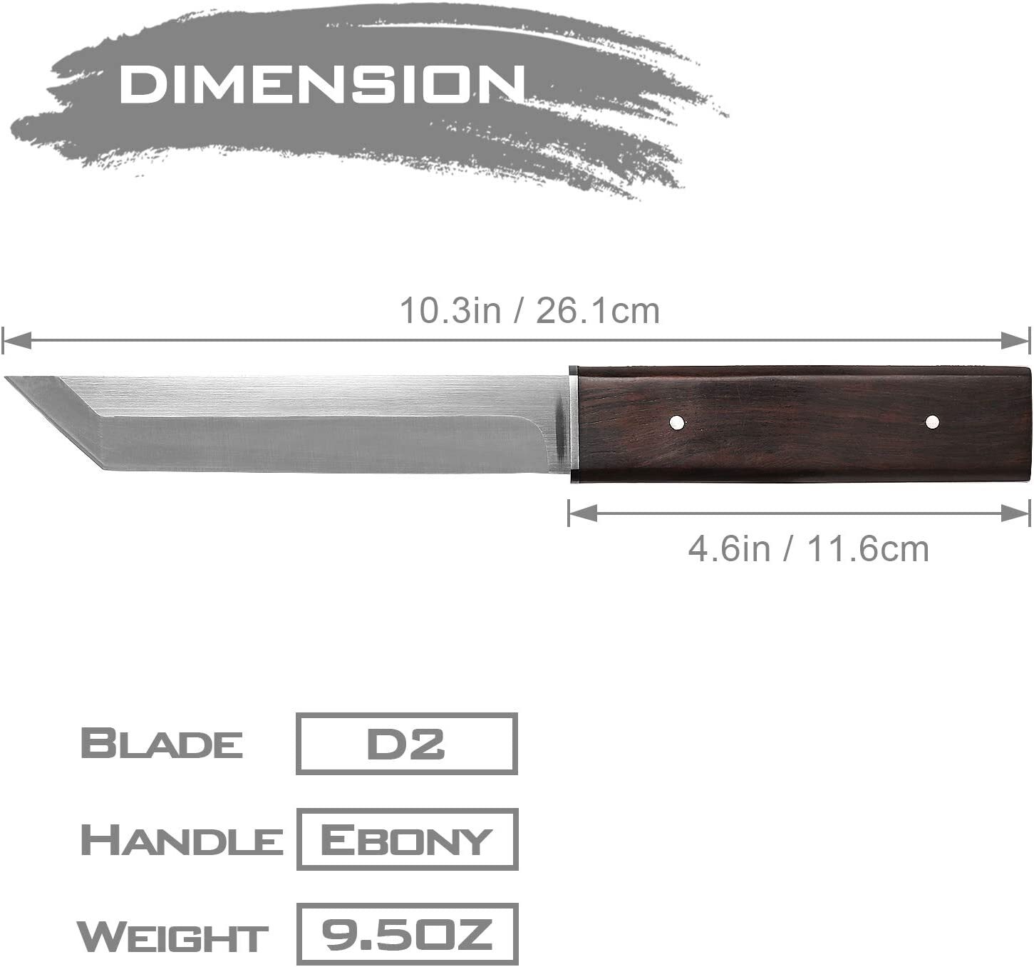 Stainless Steel Fixed Blade Outdoor Knife Japanese Style Katana Camping Knife