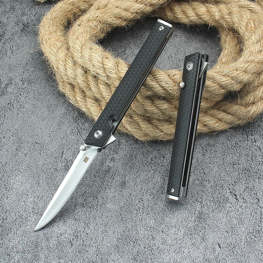 M390 Composite Fiber Jack Knives Tanto Flip Composite Fiber Handle Pocket -US-1X