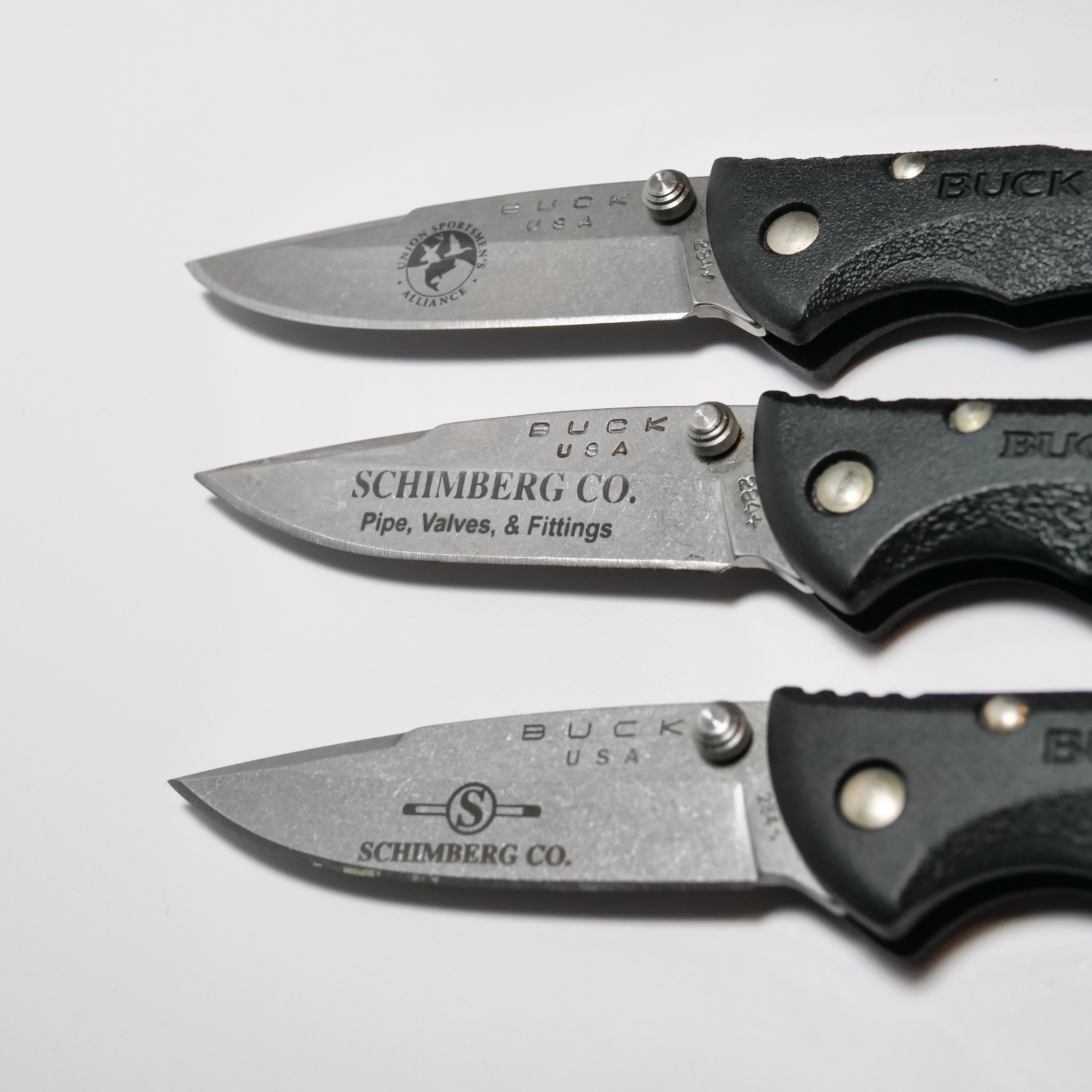 Buck 284 USA Bantam Black Handle Lockback Pocket Knife Lot of 6 Branded Nice