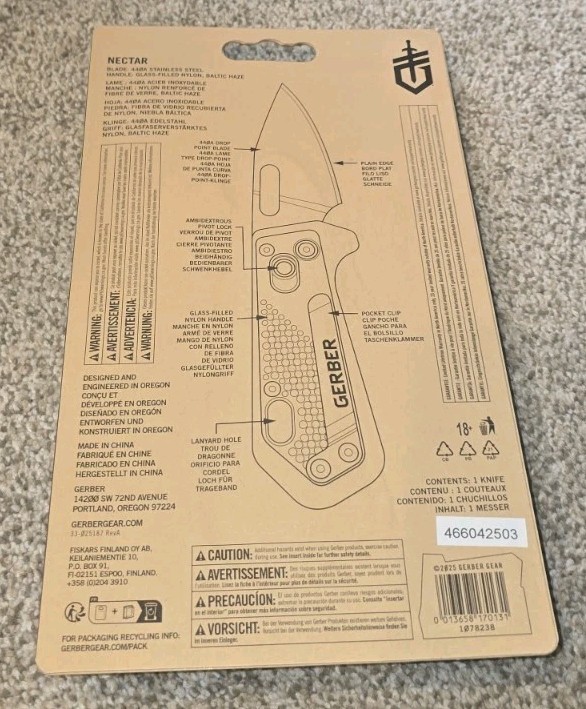NEW Gerber Nectar Folding Pocket Knife 440A Stainless Steel Plain Edge