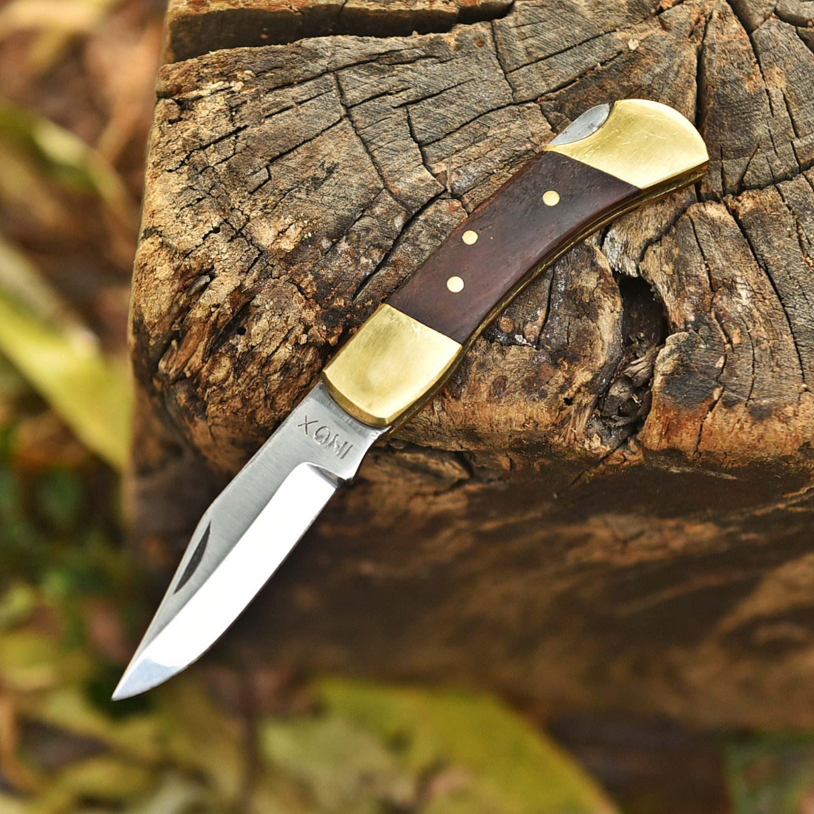 Classic Lockback Hunting Pocket Knife Clip Point Blade Traditional EDC Folding
