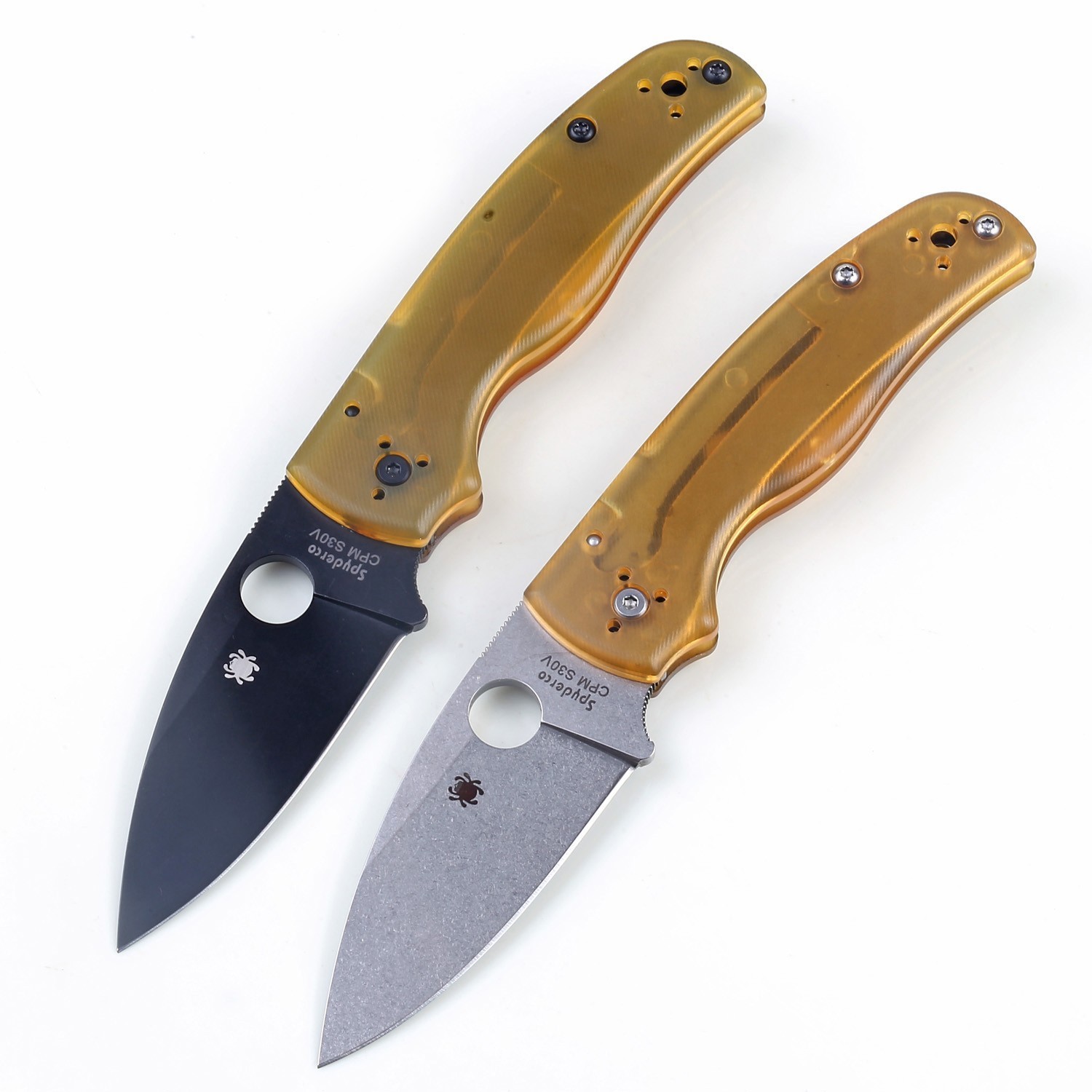 2025 Custom Version Amber PEI Handle Lock Back Pocket Tactical Knife Shaman C229
