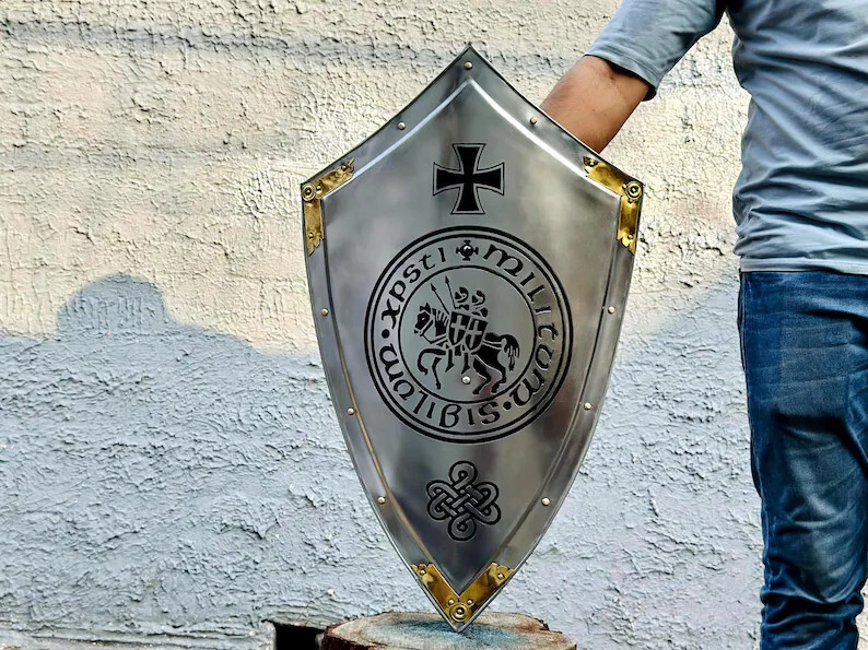 Templar Knight King Shield Replica Ideal Christmas Gift for Boys and Collectors