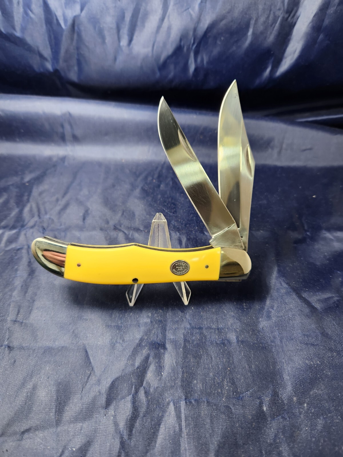 Moore Maker USA 3239FH Folding Hunter Knife Yellow Delrin Handles NEW