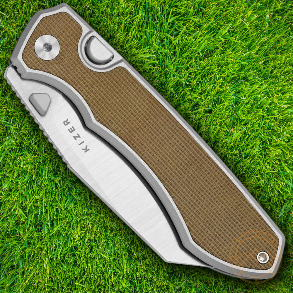 Kizer Cutlery Folding Knife 3.38″ S45VN Steel Blade Aluminum/Micarta Handle