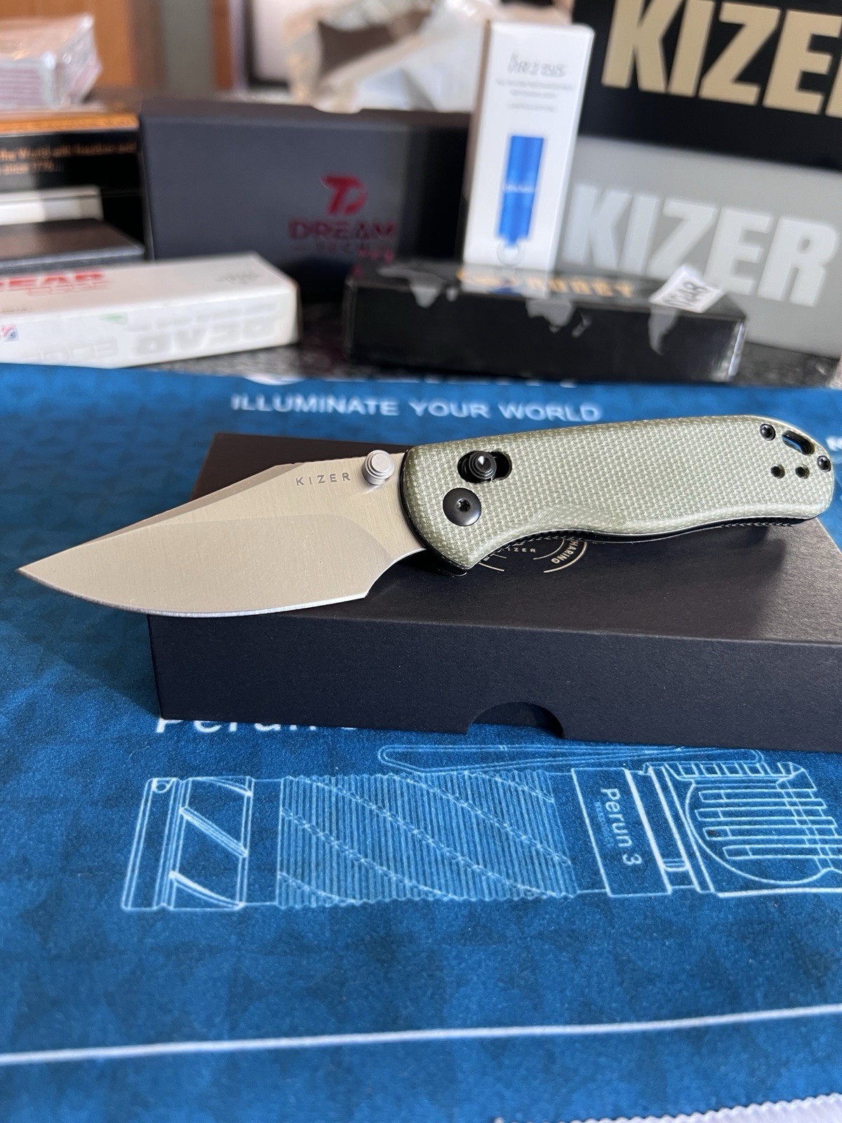 Kizer Drop Bear 2 Folding Pocket Knife Nitro-V Blade Micarta Handle V3619.2KC1