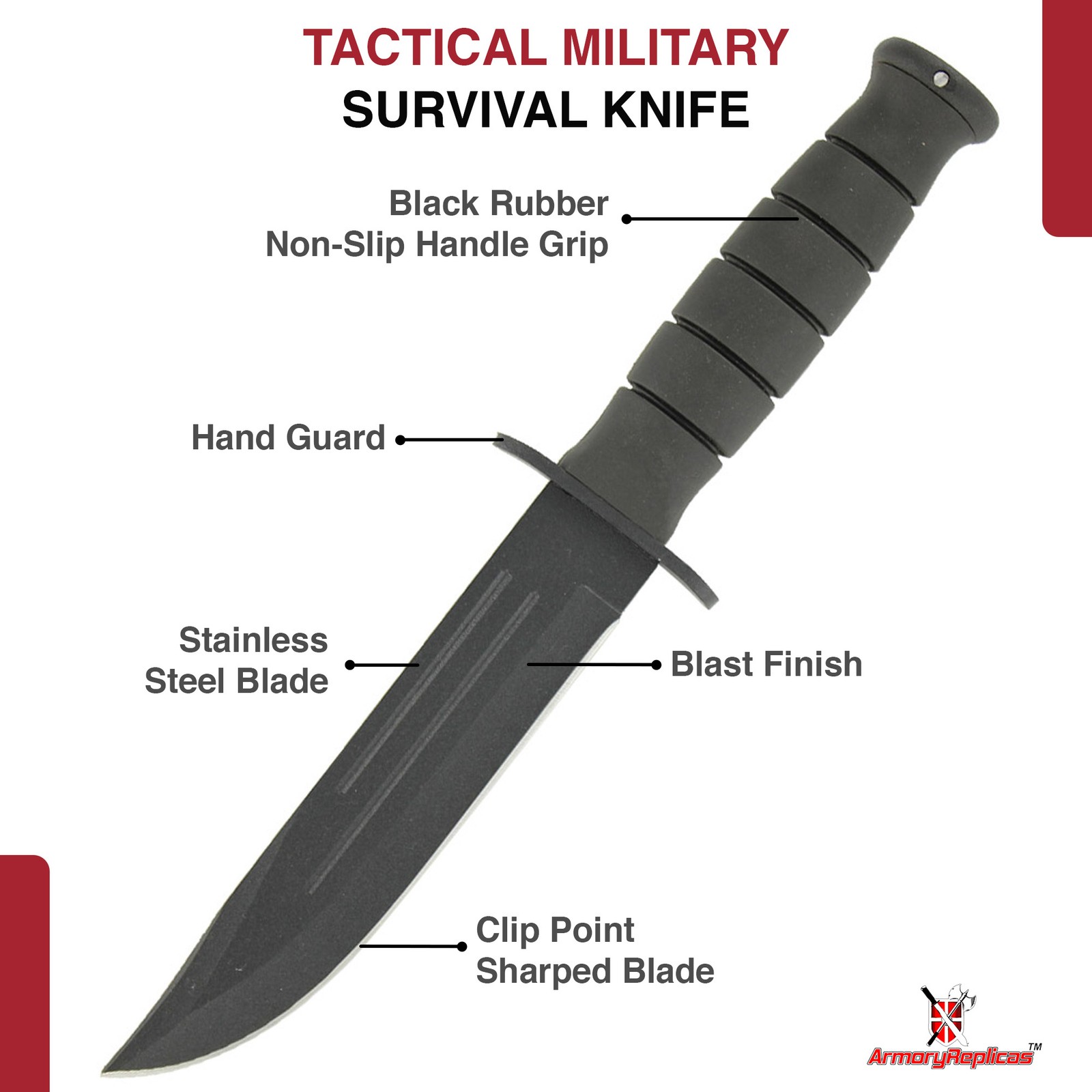 Marine Raider Combat Tactical Military Survival Hunting Fixed Blade Knife