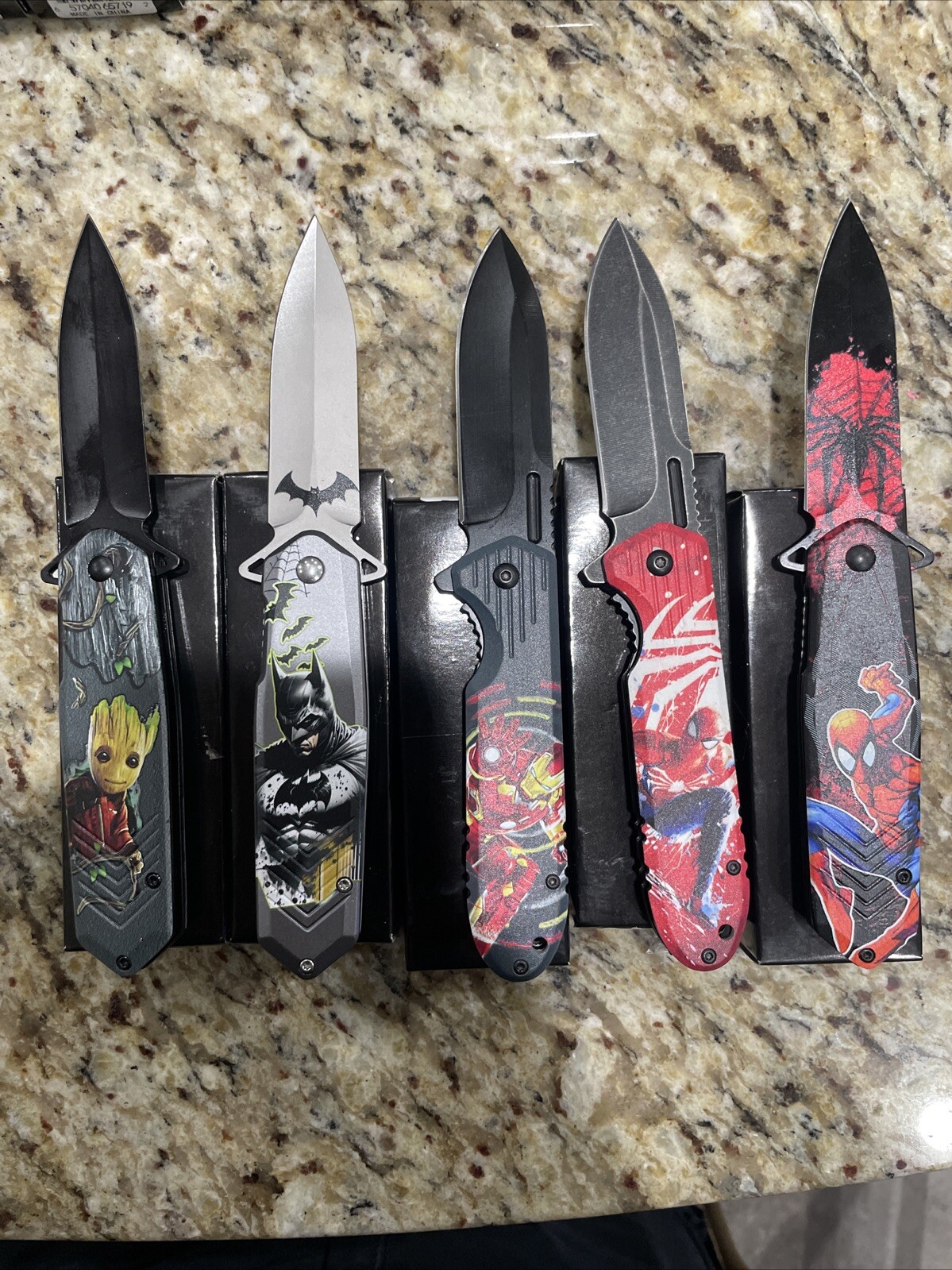 (10) Pcs Spring Assisted Pocket Knife Wholesale Lot. Characters Best Seller