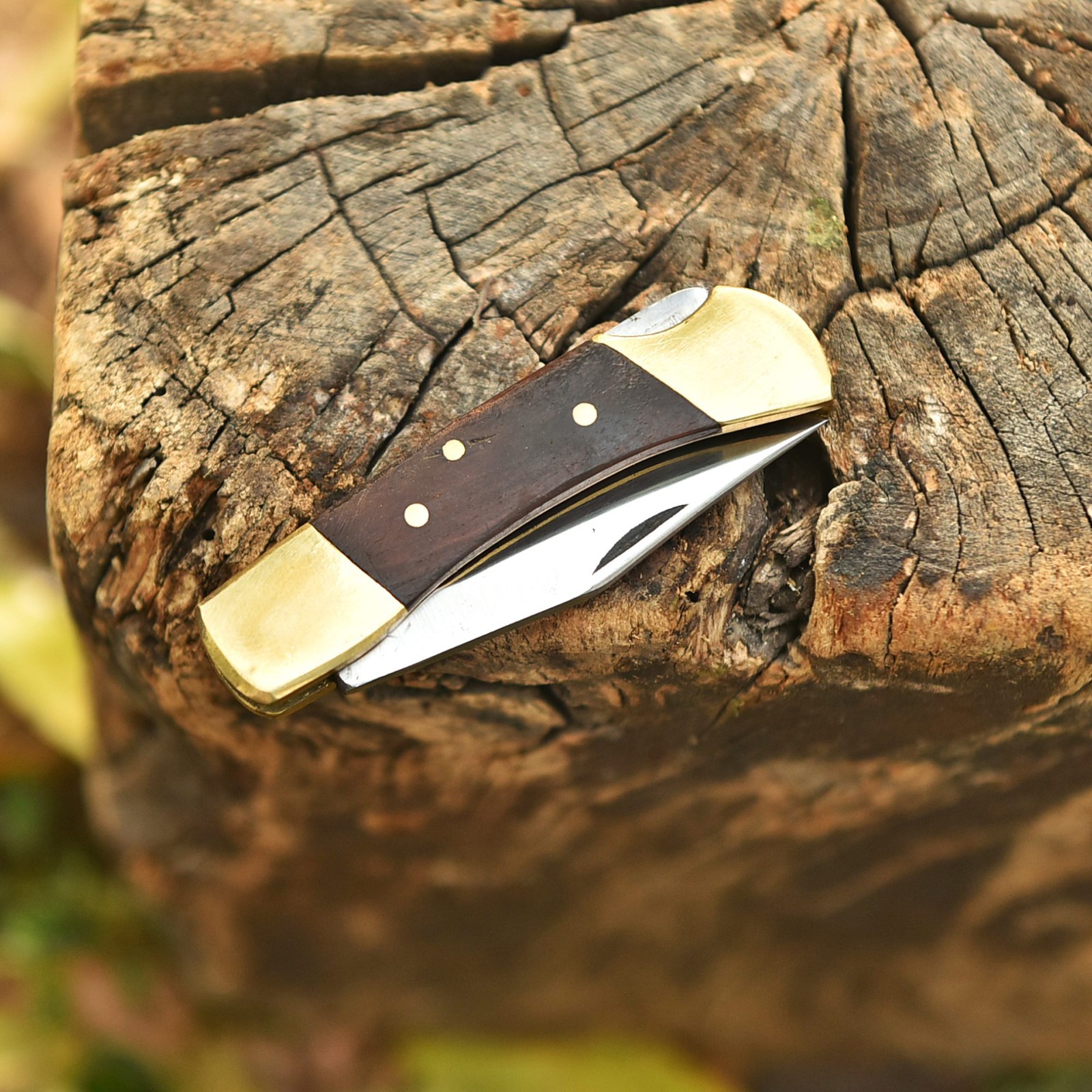 Classic Lockback Hunting Pocket Knife Clip Point Blade Traditional EDC Folding