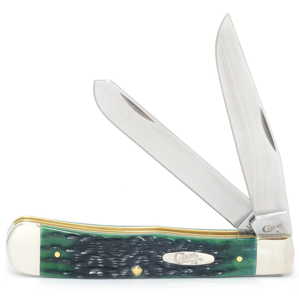 CASE XX KNIVES TRAPPER GREEN KENTUCKY BLUEGRASS BONE 4 1/8″ POCKET KNIFE