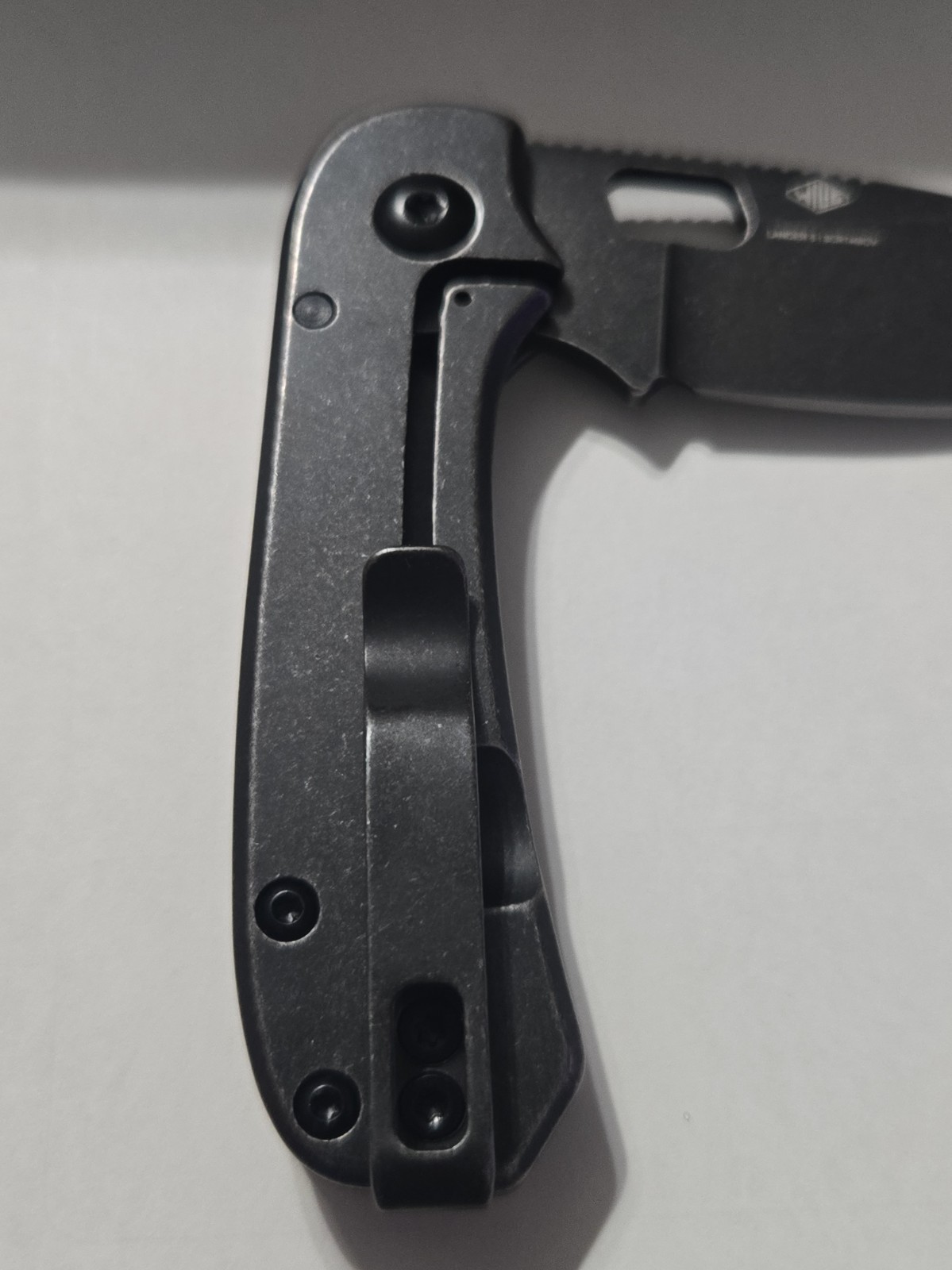 Knafs Lander 5 Black Stone Wash 8CR14MOV Frame Lock Knif.. NEW!!