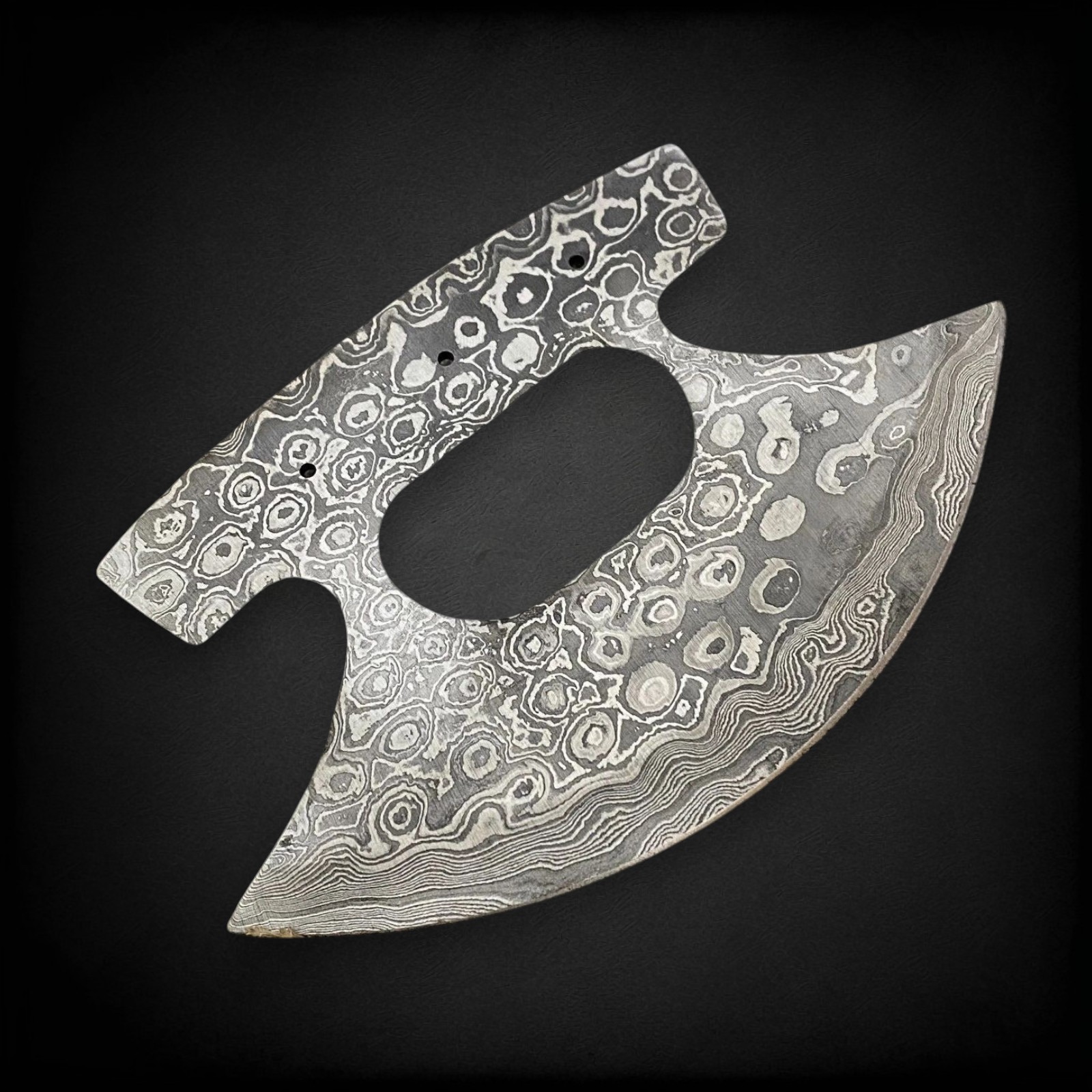 Ulu Blade Blank Damascus Steel Alaskan Skinner Knife Making DIY Project 7.5 Inch