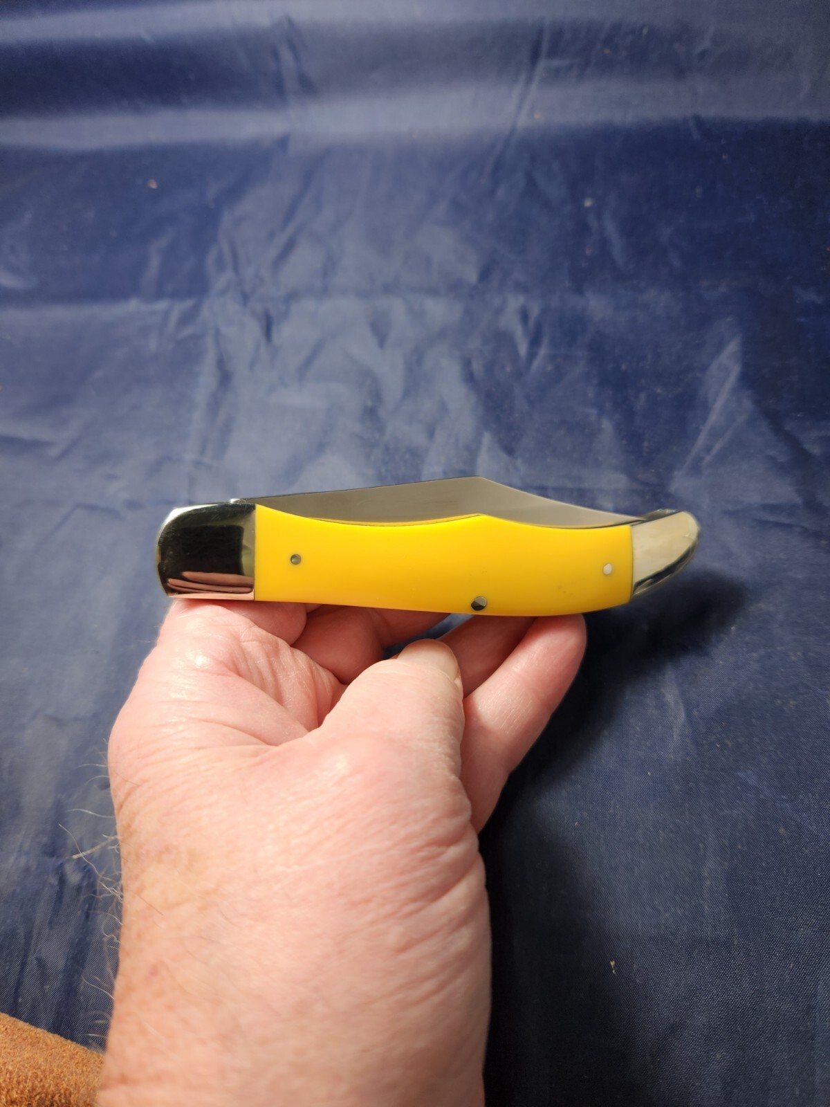 Moore Maker USA 3239FH Folding Hunter Knife Yellow Delrin Handles NEW
