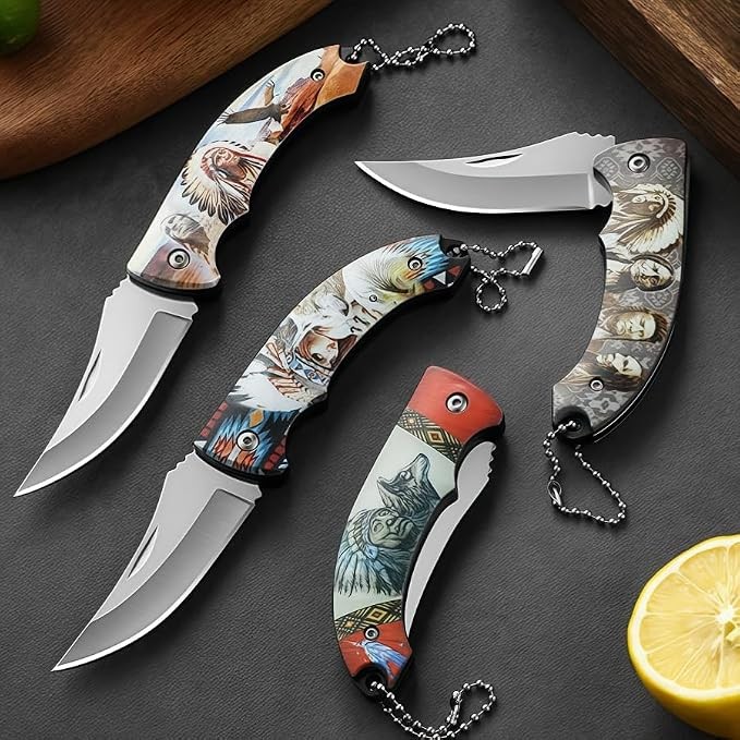 2026 Collector’s edition folding knives,Native American art motifs,4-piece set