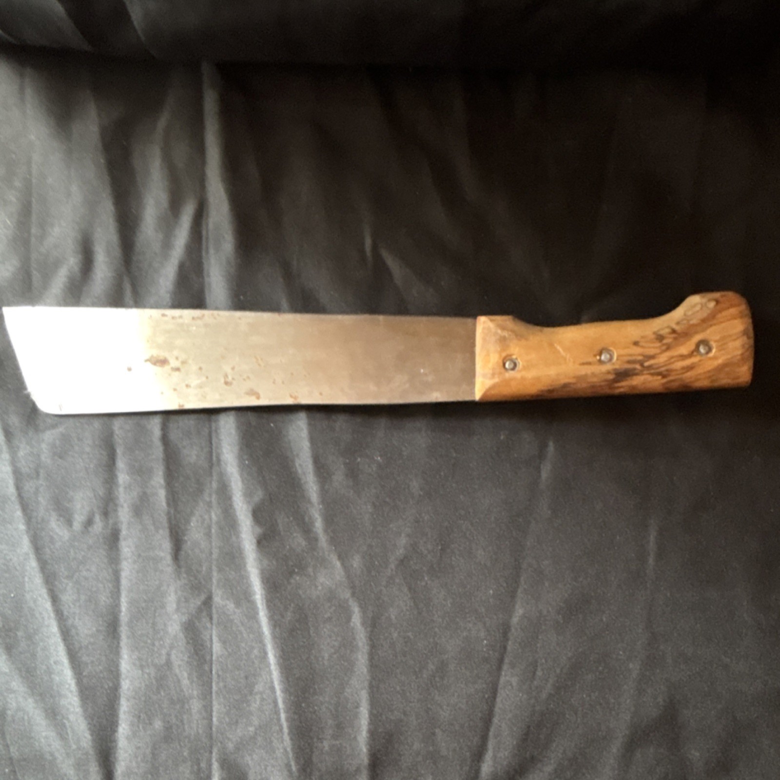 Samla Vintage Bowie Knife Wood Handle Steel Blade Over 5in Straight Back