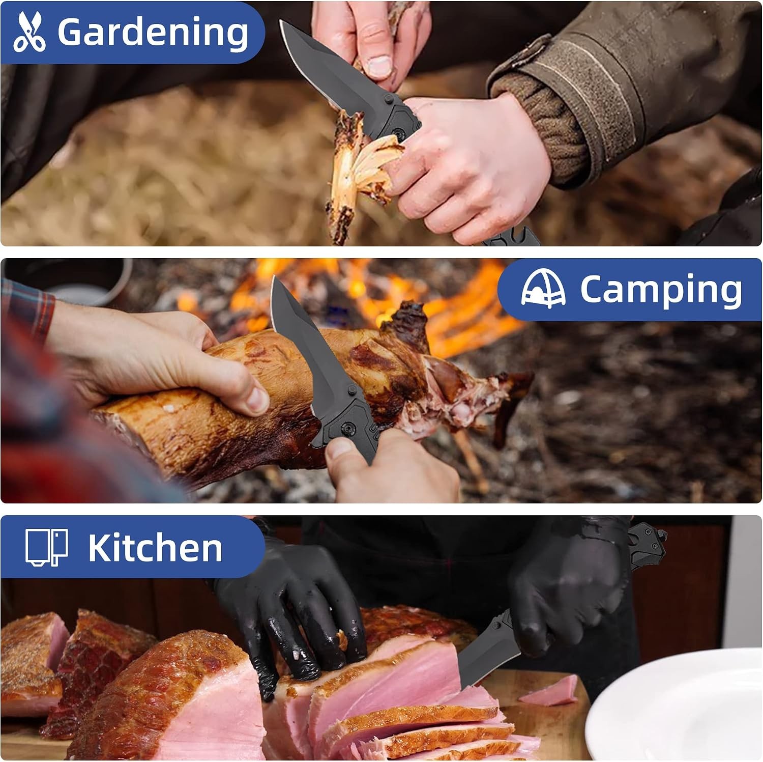 Outdoor Knife Folding Knife Spring Open Assist Survival Hunting Tactical Knife