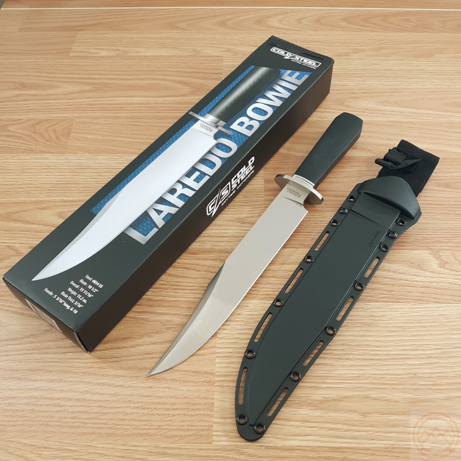Cold Steel Laredo Fixed Knife 10.5″ 4034 Steel Blade Black Line Micarta Handle