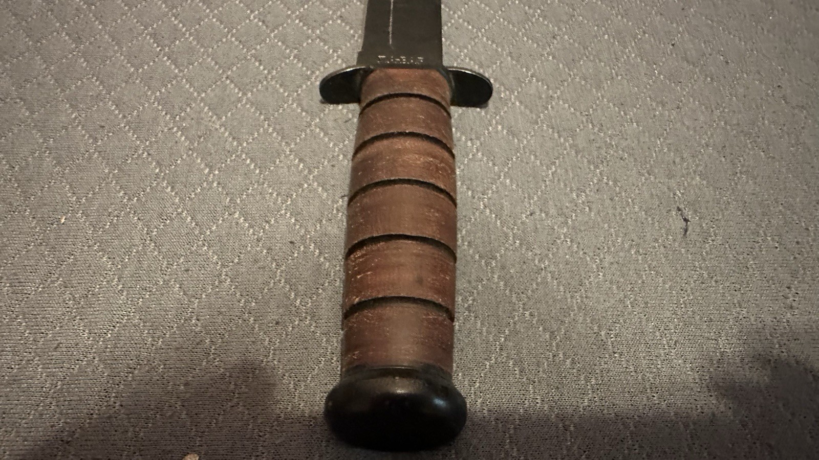 United States US Army Ka-bar 7 Inch Smooth Edge Knife With Sheath