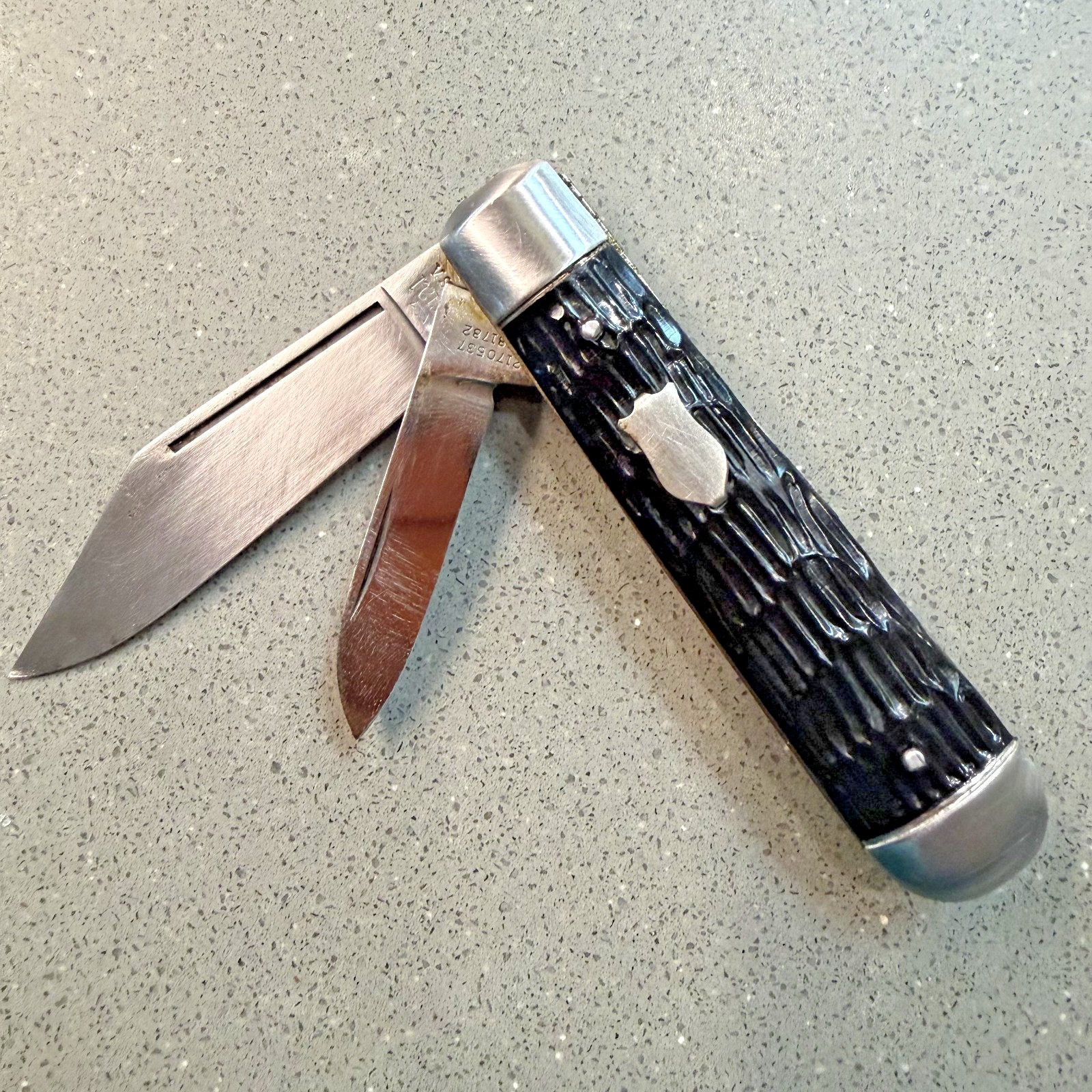 Vintage Imperial Prov USA 2 Blade Jack Knife Black Jigged Handle Pocket Knife