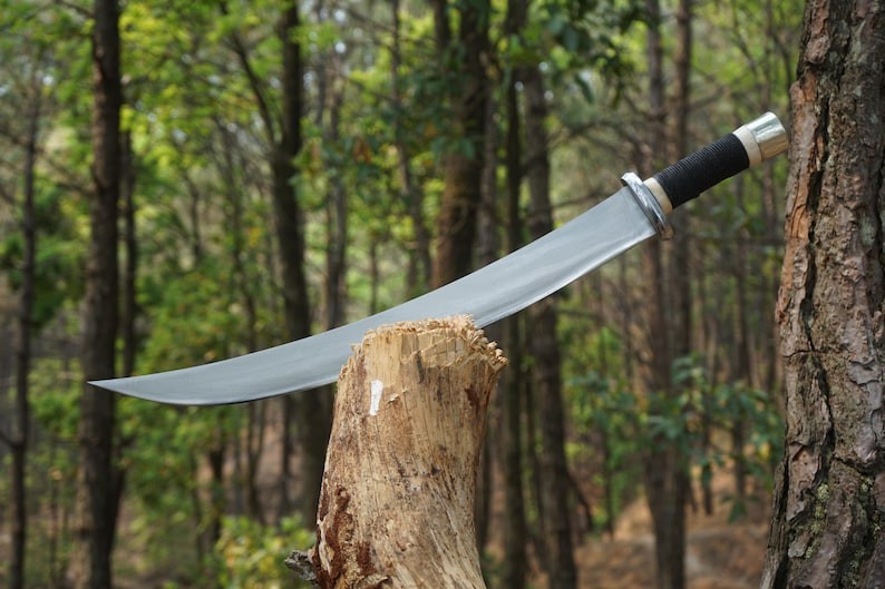 Unique Bone Handle Viking Knife | Handmade Carbon Steel Blade Camping 25 inches