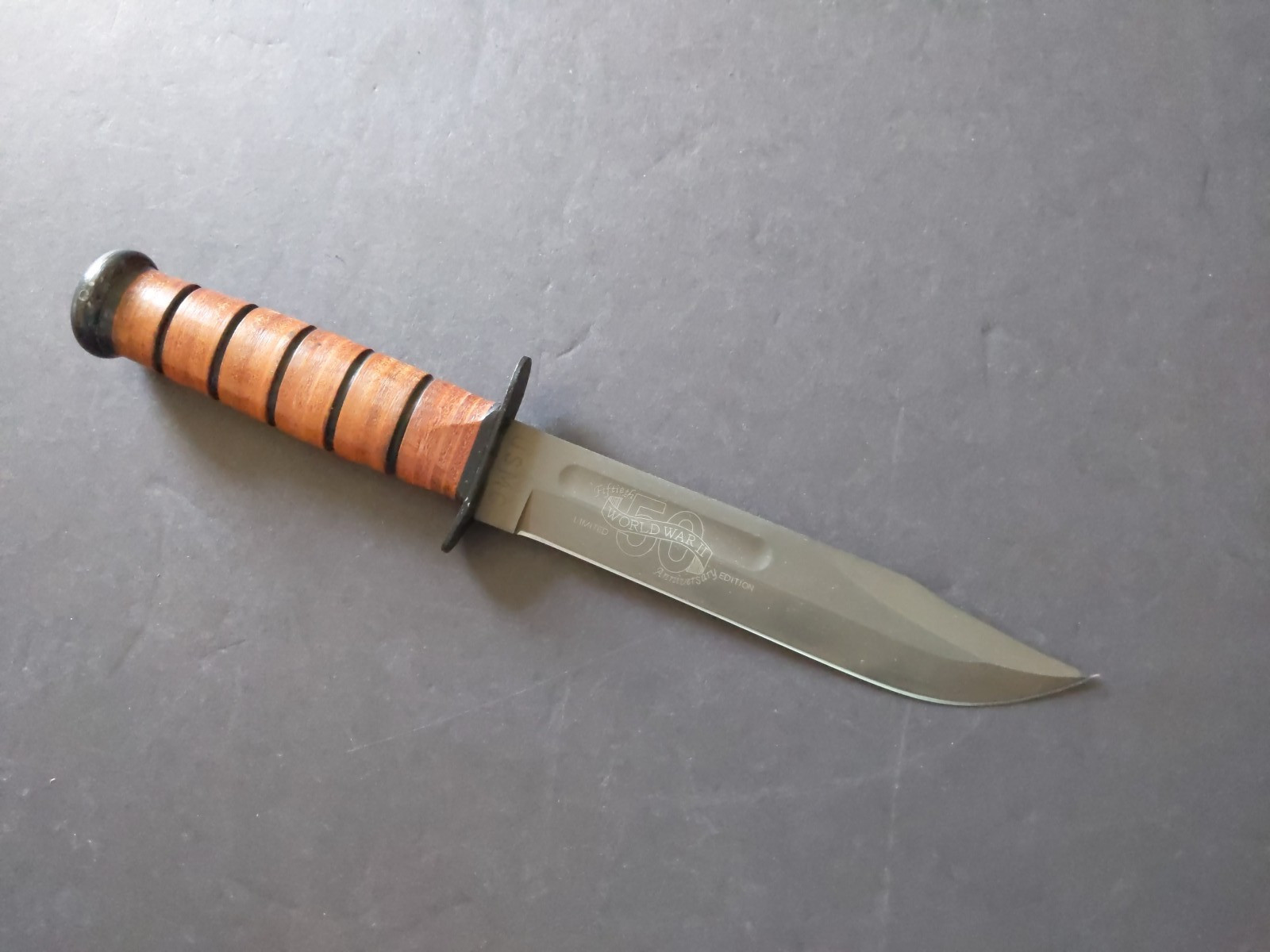 USMC KA-BAR 1217 World War II 50 Fiftieth Anniversary Edition Fighting Knife USA