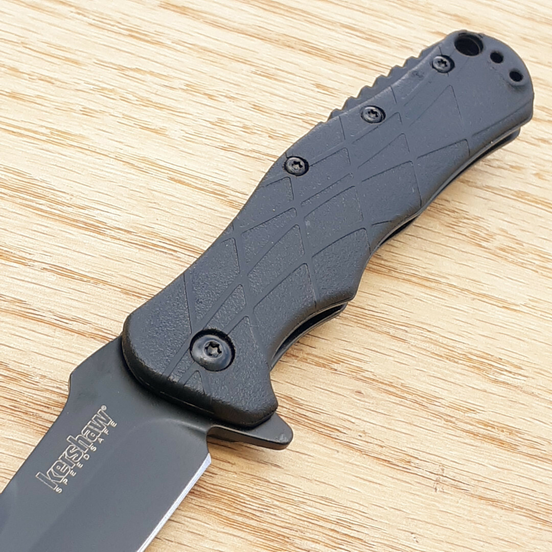 Kershaw RJ Tactical Liner Folding Knife 3″ 8Cr13MoV Steel Blade Black GRN Handle