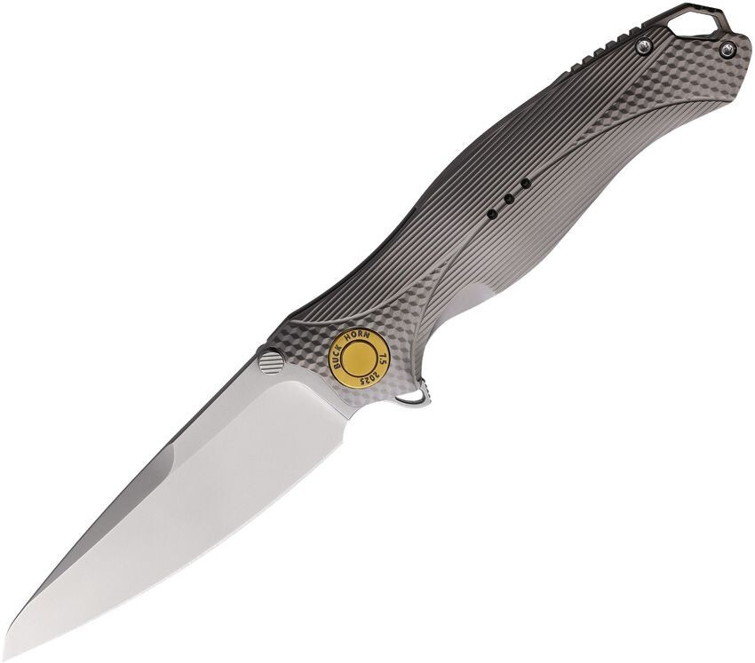 KARBON Mini Buckhorn Folding Knife 3.25″ Bohler M390 Steel Blade Titanium Handle