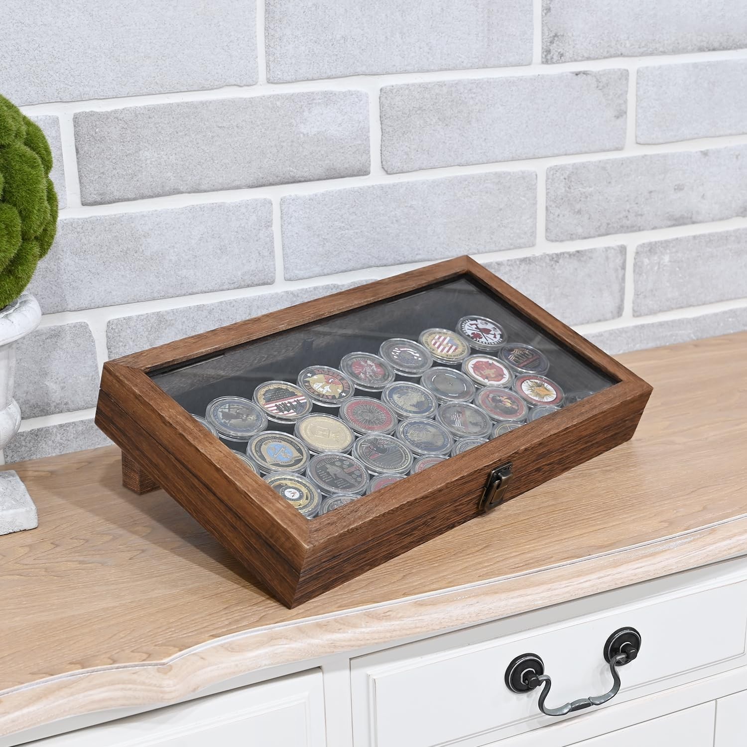 Knife Display Case Arrowheads Collectibles Wood Glass Pin Coins Medal Shadow Box
