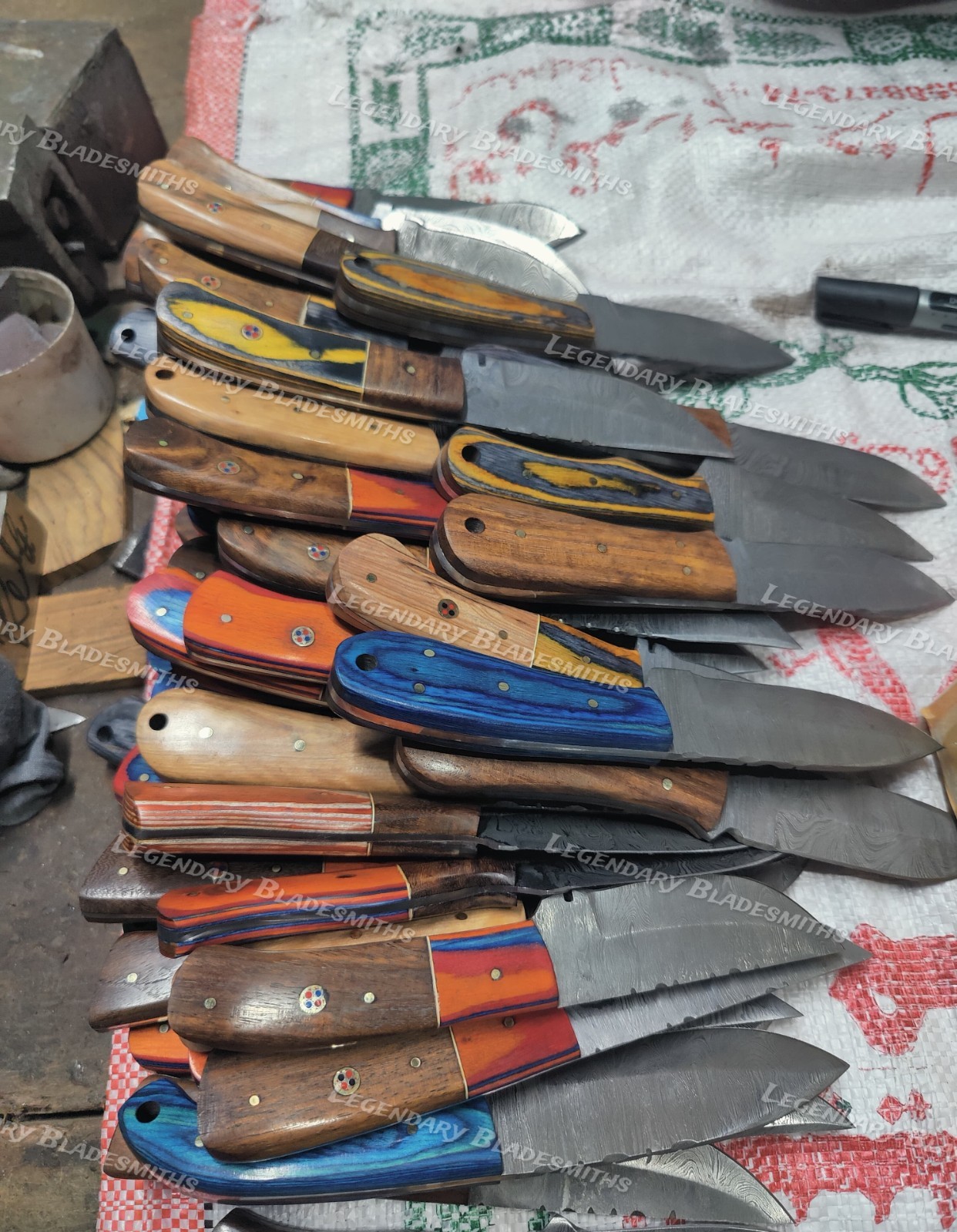 Lot of 20 Custom Handmade Damascus Steel 8″ Full Tang Skinner Hunting Knifes US.