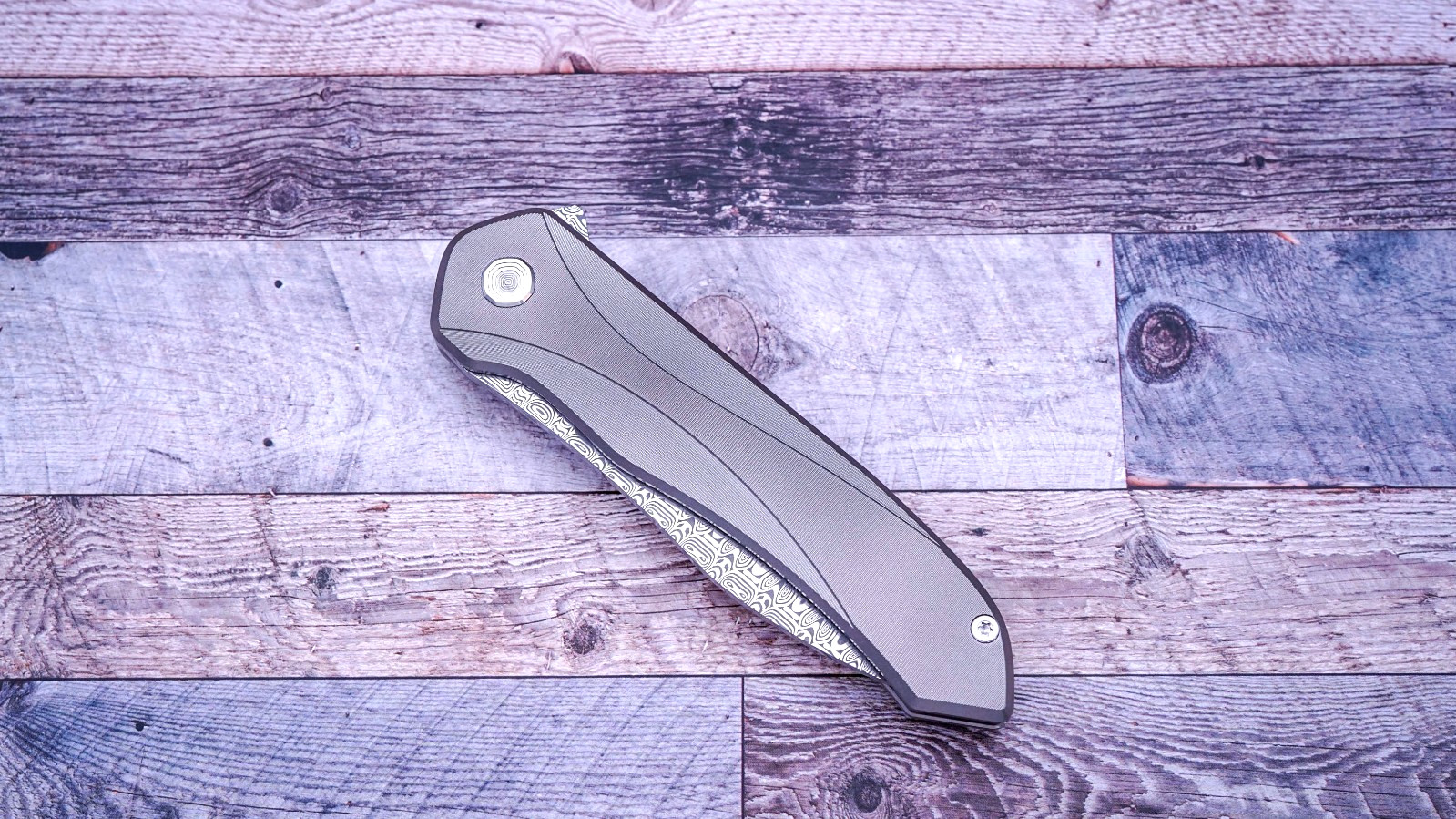Brown Knives Servo, Damasteel Blade, Milled Ti Handle Scales, #048, Craig Brown