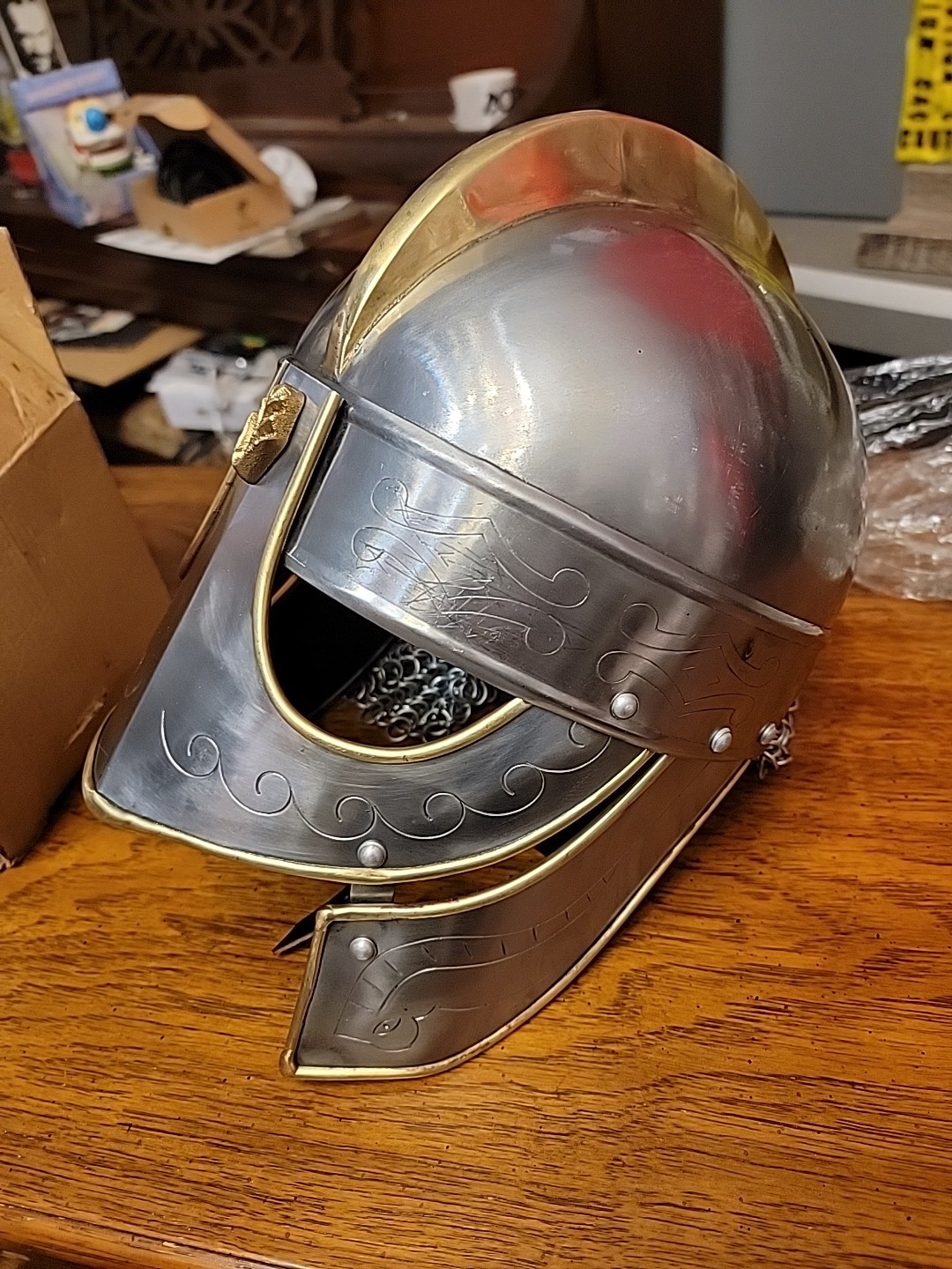 Medieval Viking Helmet with Chainmail – Crusader Helmet Warrior Armor 18g ar