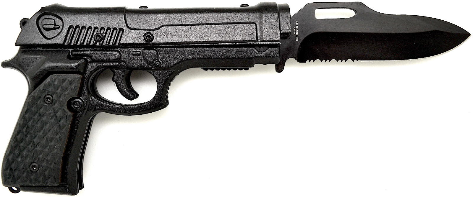 8″ NEW Black Hand Pistol GUN 9MM Beretta Glock POCKET KNIFE Rifle Folding Knives
