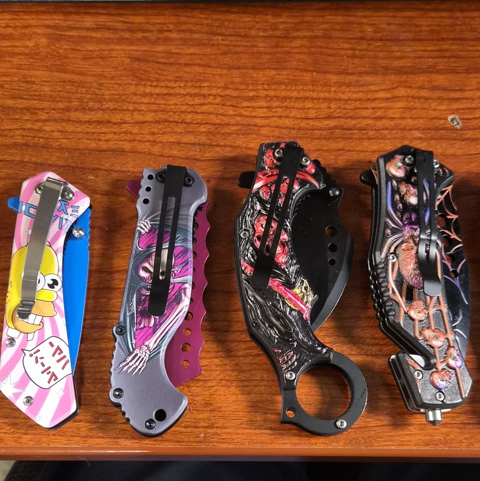 Tac-Force Lot of 5 Tactical Pocket Knives, Aluminum, 2.76-4in SS, Liner