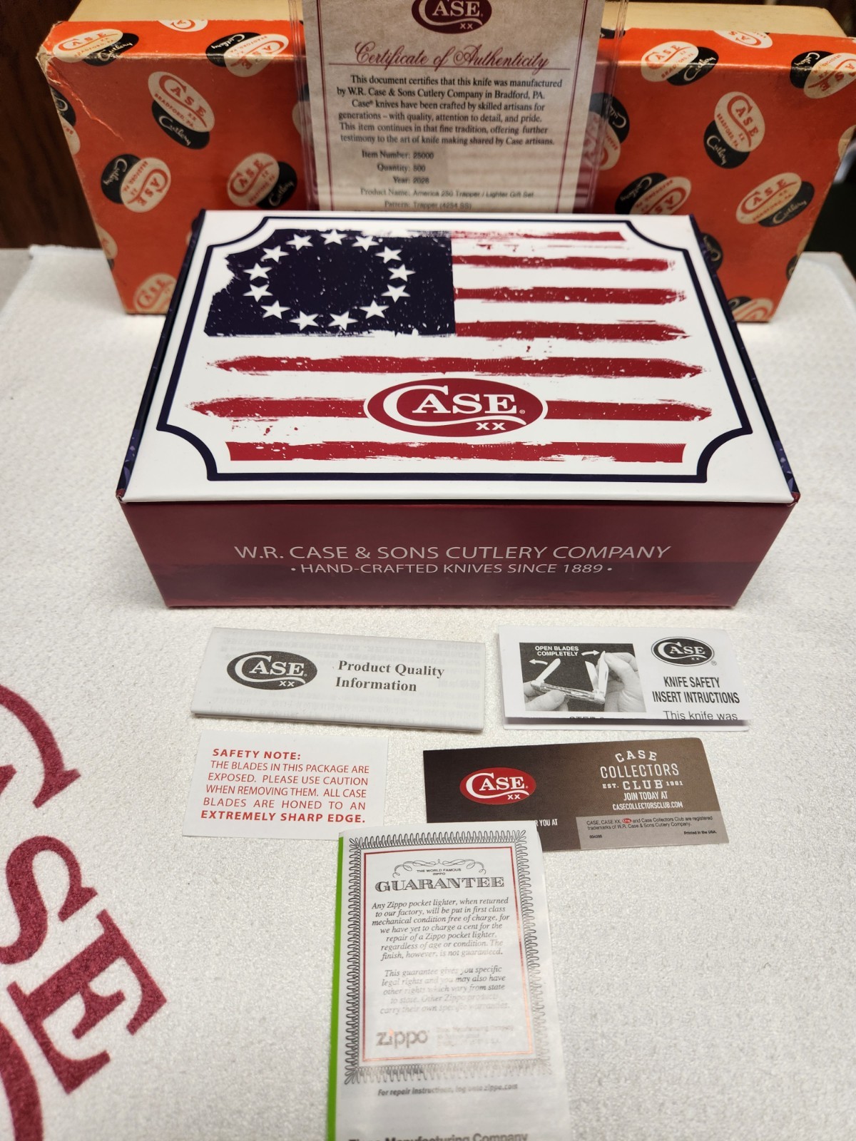 2026 Case Xx Trapper/ Lighter Gift Set America 250 Edition