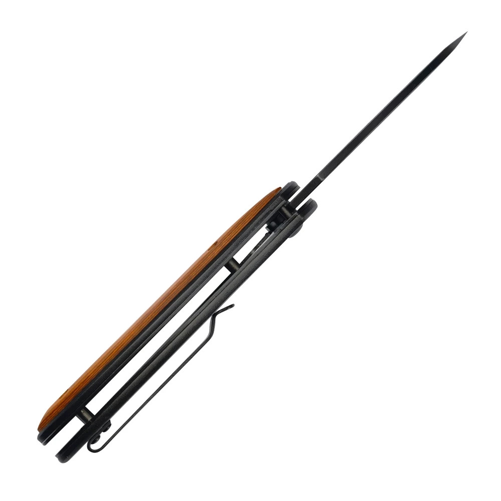 7.90″ MTech Spring Assisted Knife-Aluminum/Wood Handle & Low Pocket Clip