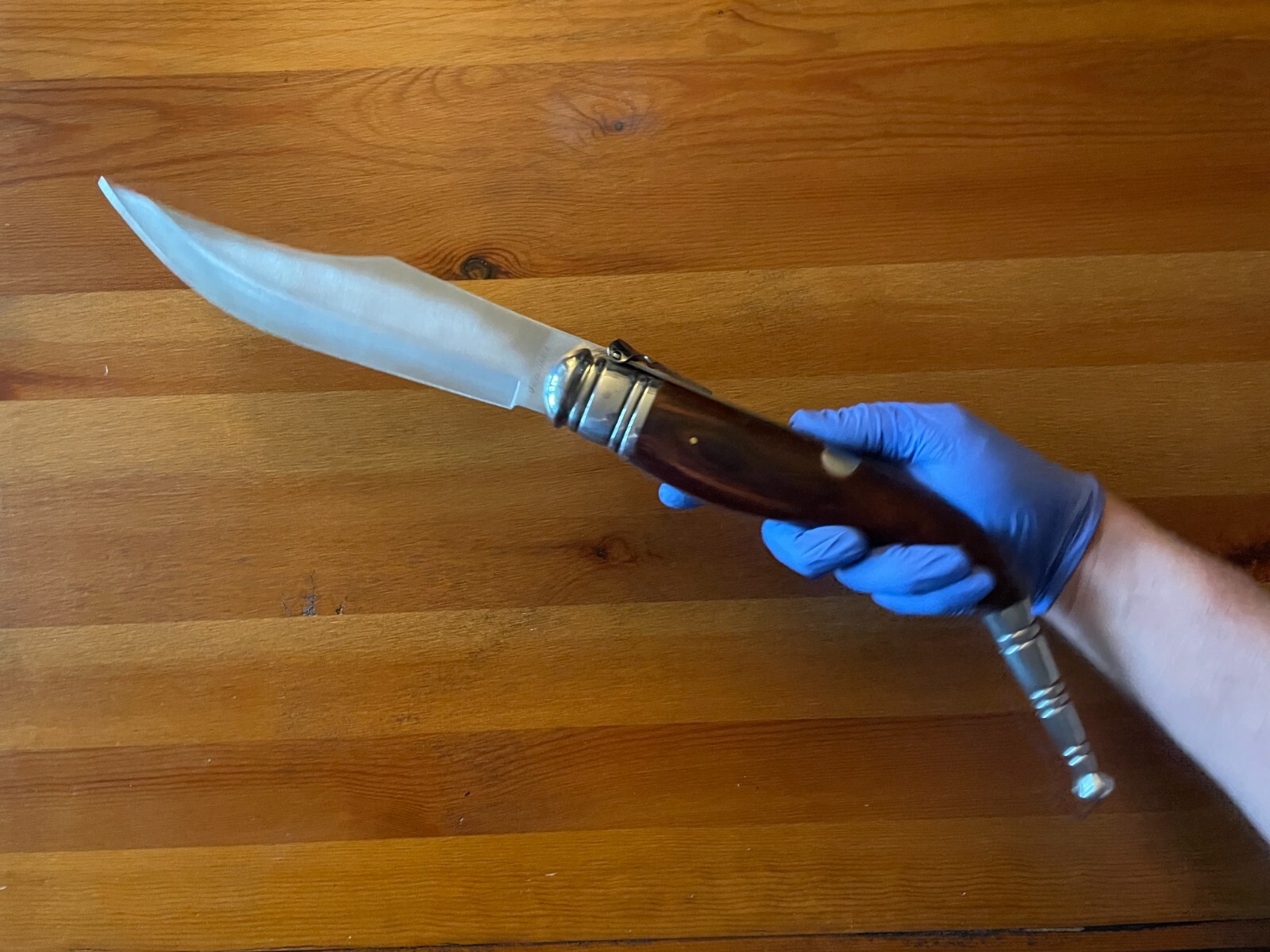 9″ Giant Navaja Sevillana Folding Ratchet Knife Red Wood Scales From Spain