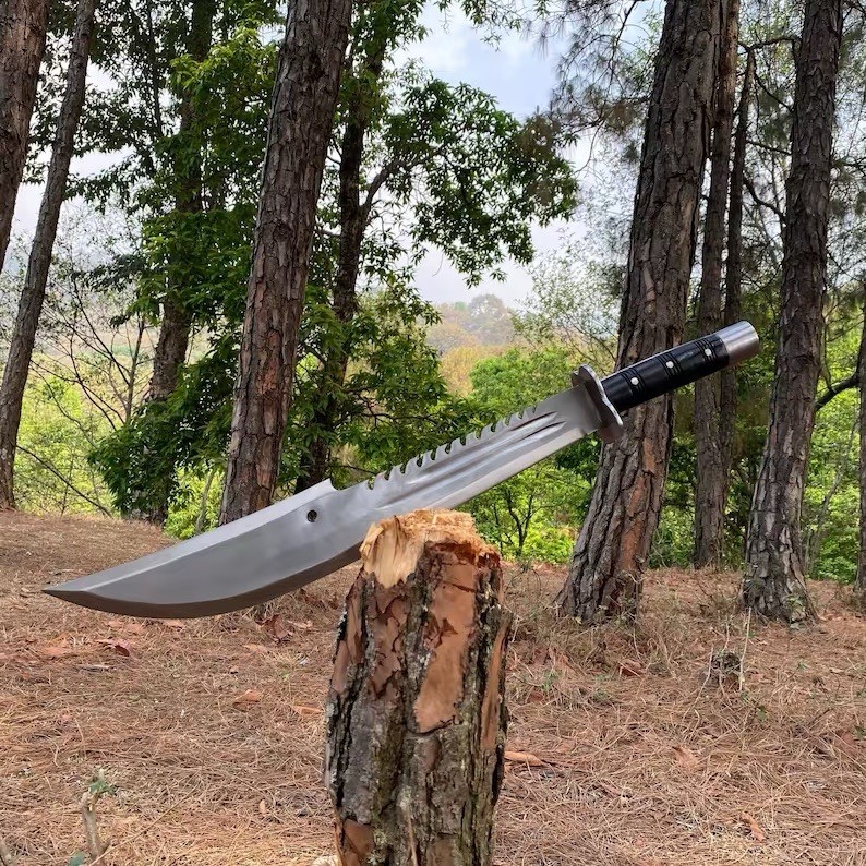 Custom Handmade D2 Tool Steel Blade Hunting Machete – Combat & Survival Knife