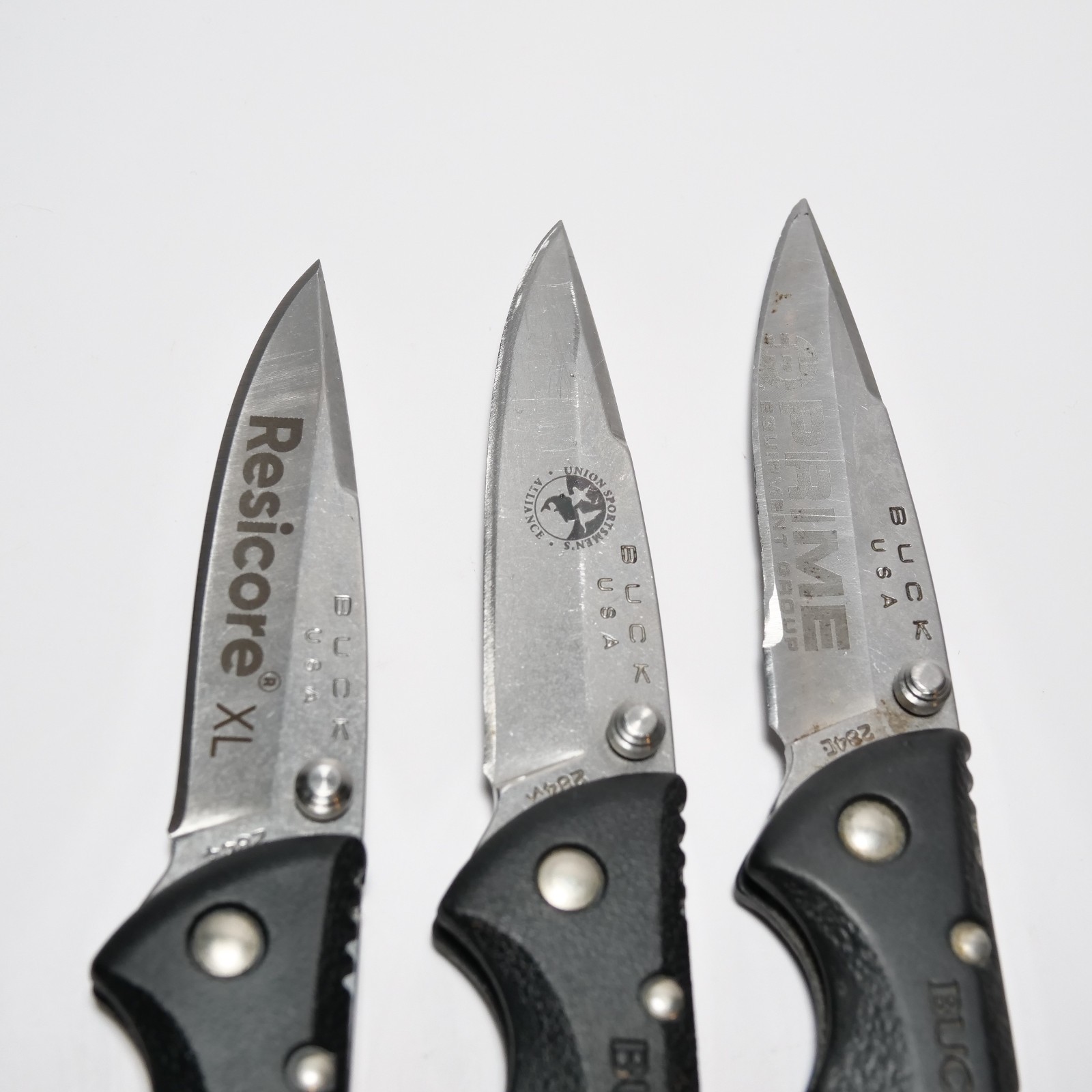 Buck 284 USA Bantam Black Handle Lockback Pocket Knife Lot of 6 Branded Nice