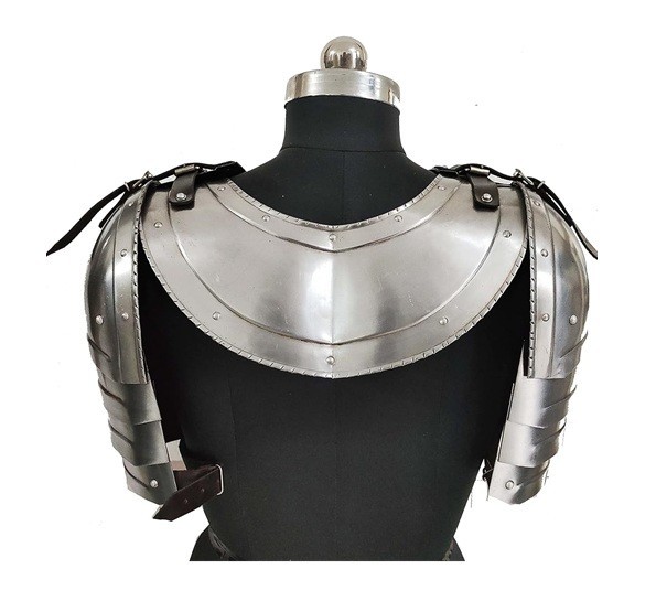 Medieval Spaulders and Gorget Armor Set – Viking Crusader Shoulder Protection