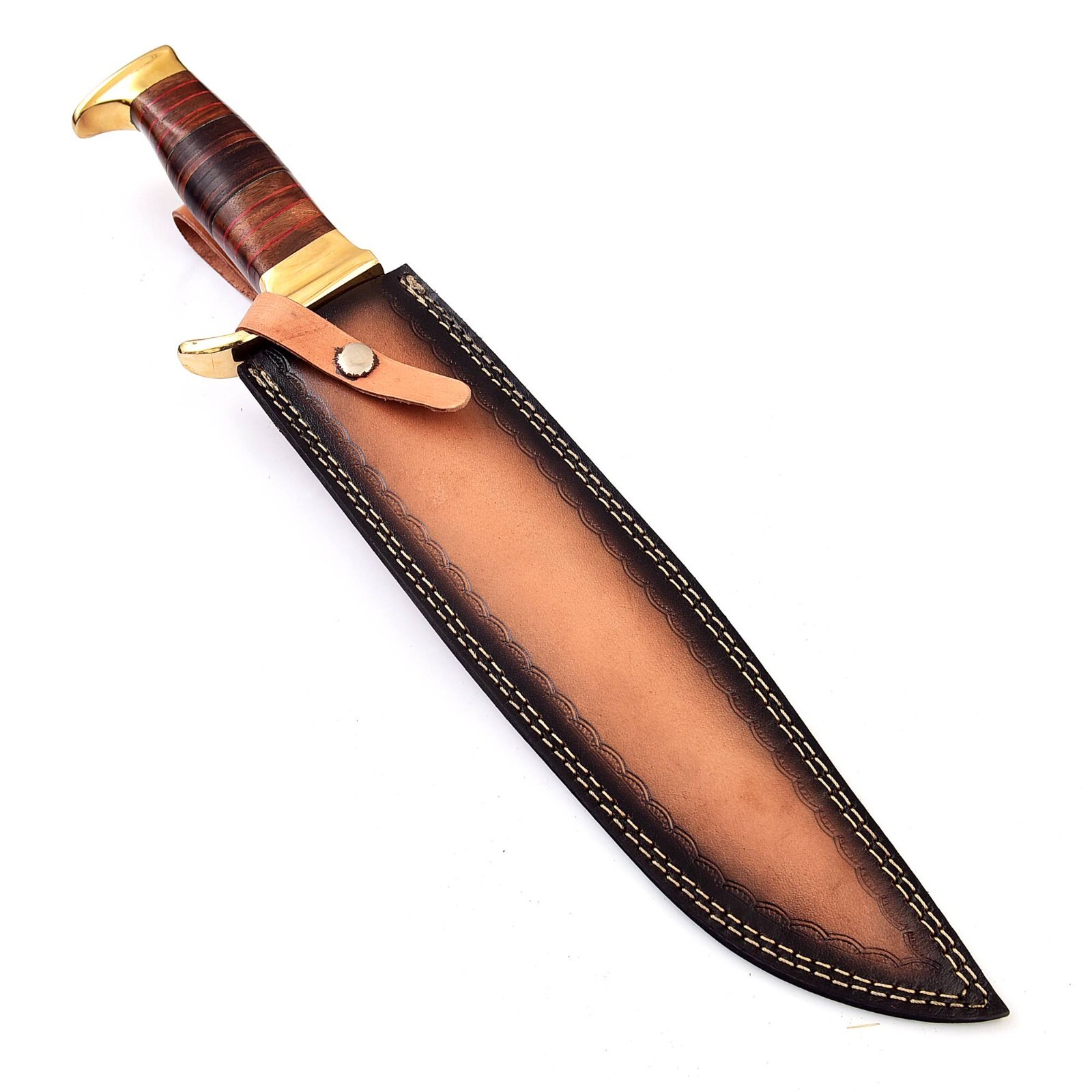 18 Inch High Carbon Steel Hunting Bowie Knife with leather sheath , Gift Pack
