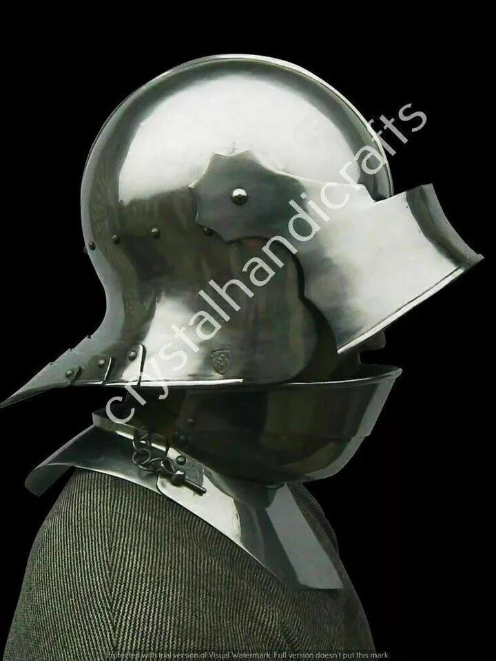 Antique Visored French Sallet Vintage Helmet With Bevor 15Th Century Model Sugar