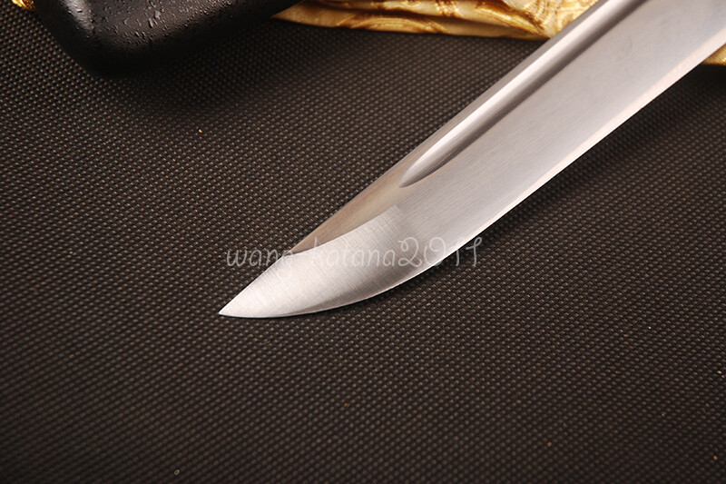 16» Handmade Sharp Short Knife Black Japanese Samurai Tanto Sword Self-defense