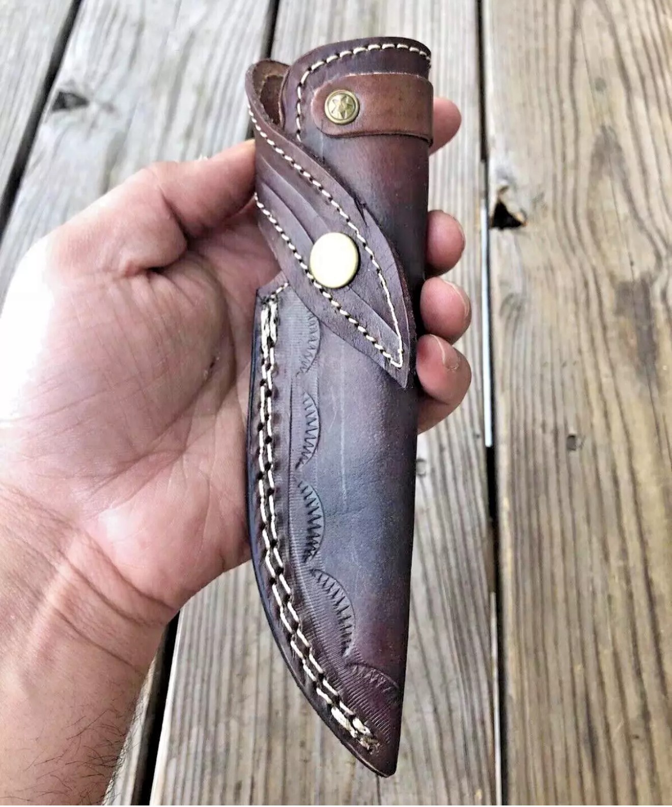 Handmade Fix Blade Knife Leather Sheath Holster Knives Case Vertical Belt Carry